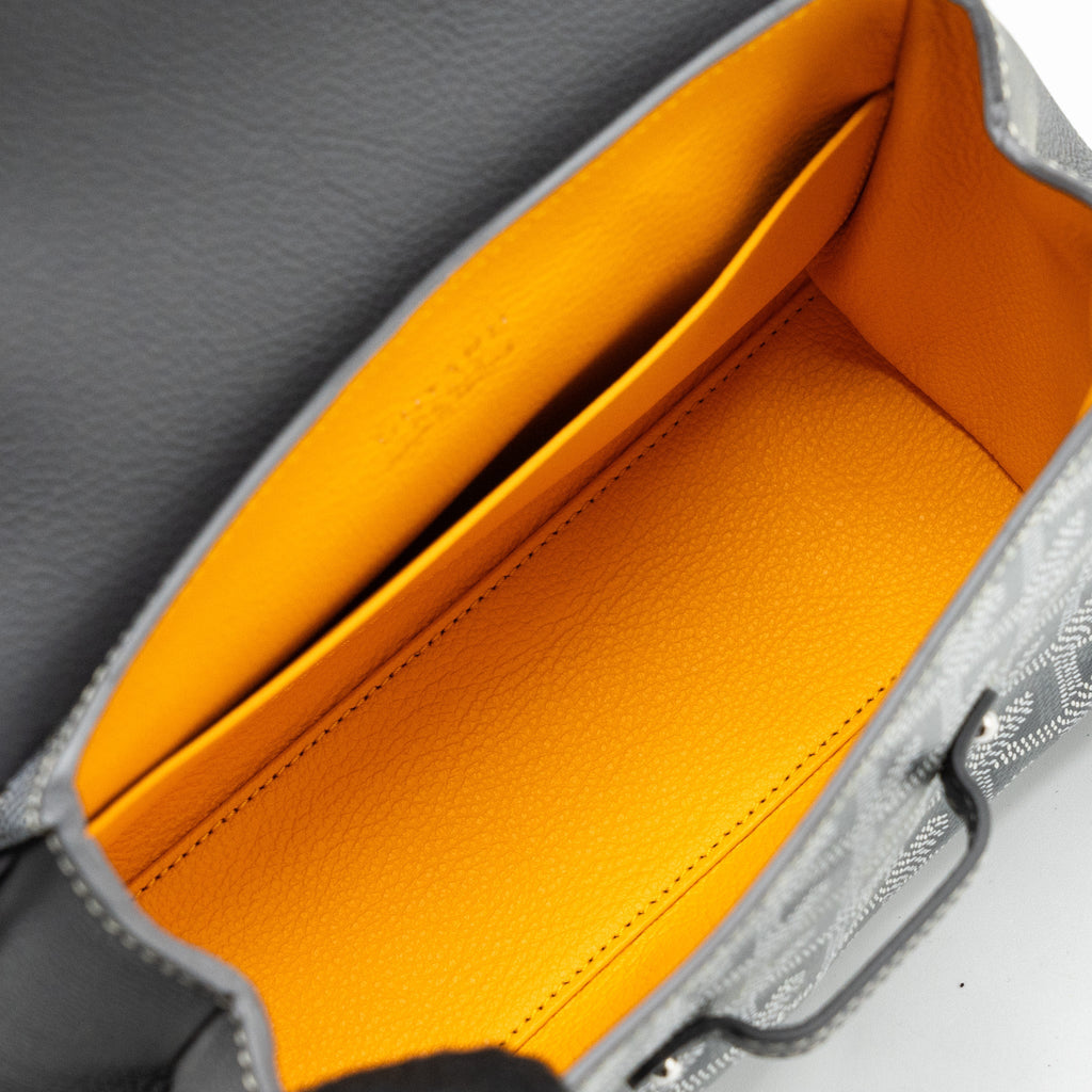 GOYARD MINI SAIGON BAG GOYARDINE CAVAS/CALFSKIN GREY SHW
