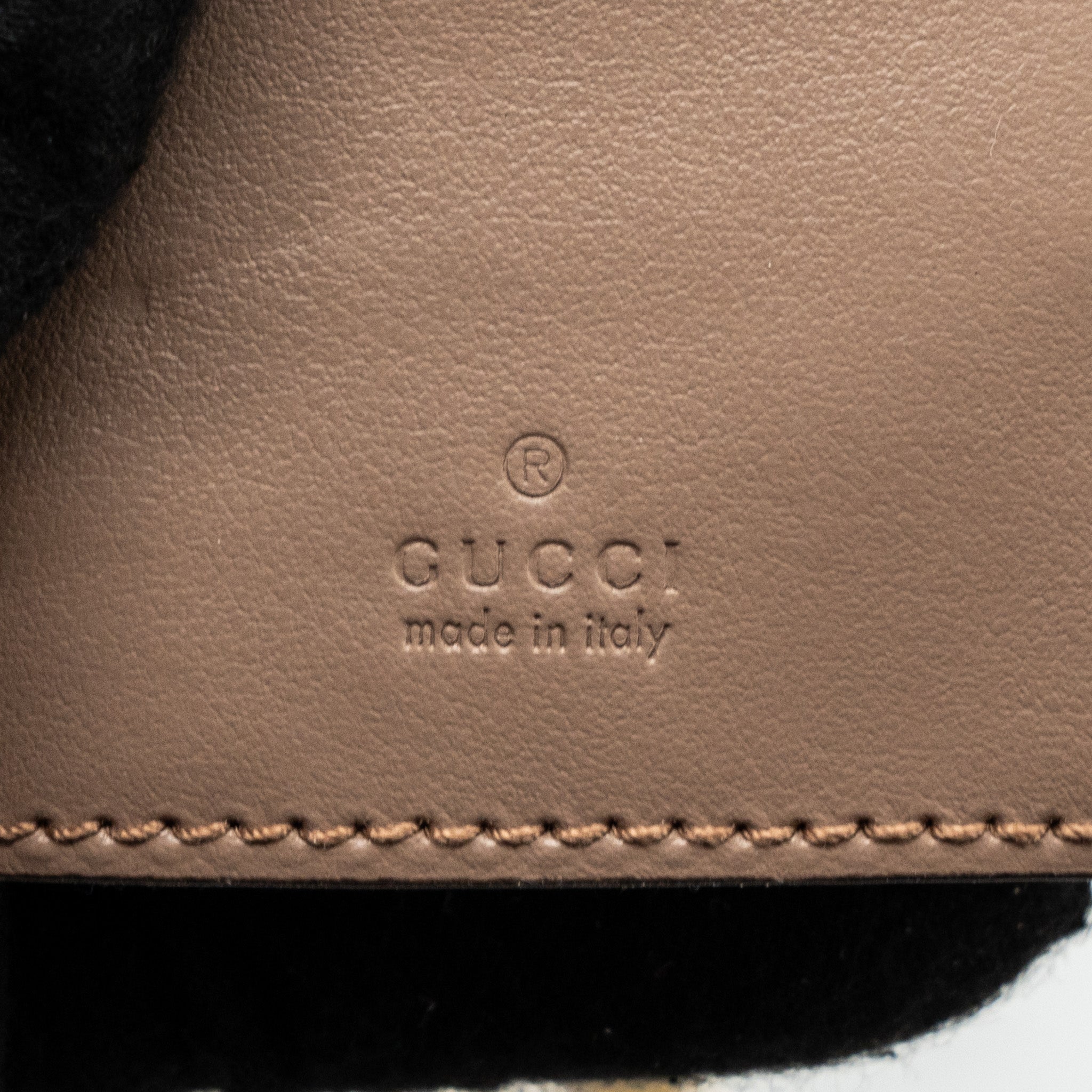GUCCI GG MARMONT MINI BUCKET BAG BEIGE GHW