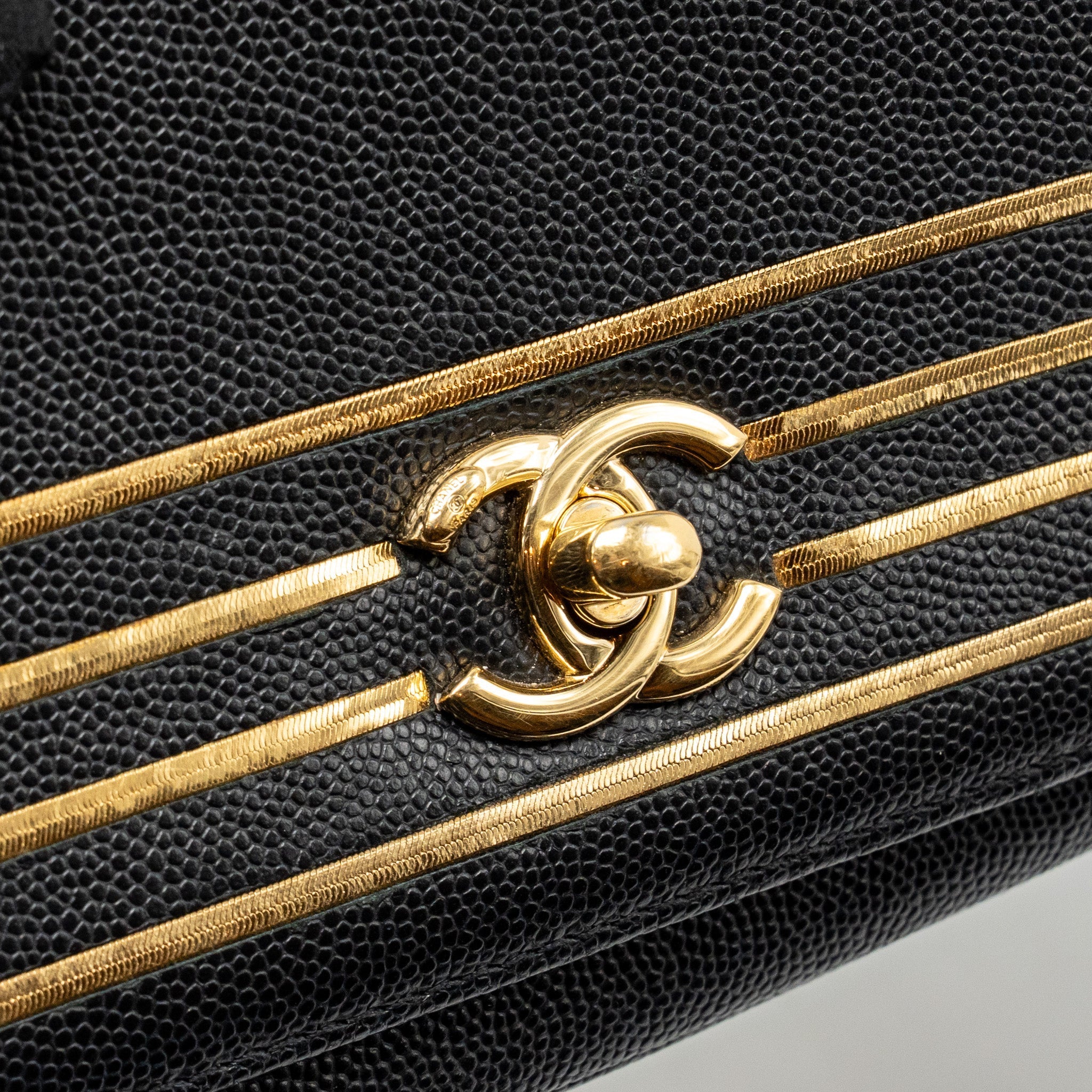 CHANEL 19C CAPTAIN GOLD BELT WAIST BAG CAVIAR BLACK GHW