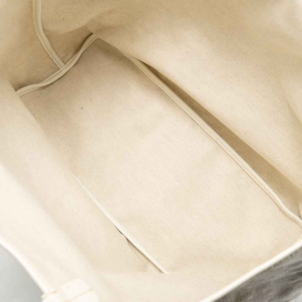 GOYARD SAINT LOUIS PM TOTE LIMITED EDITION GOYARDINE CANVAS/CALFSKIN WHITE/BLUE/YELLOW SHW