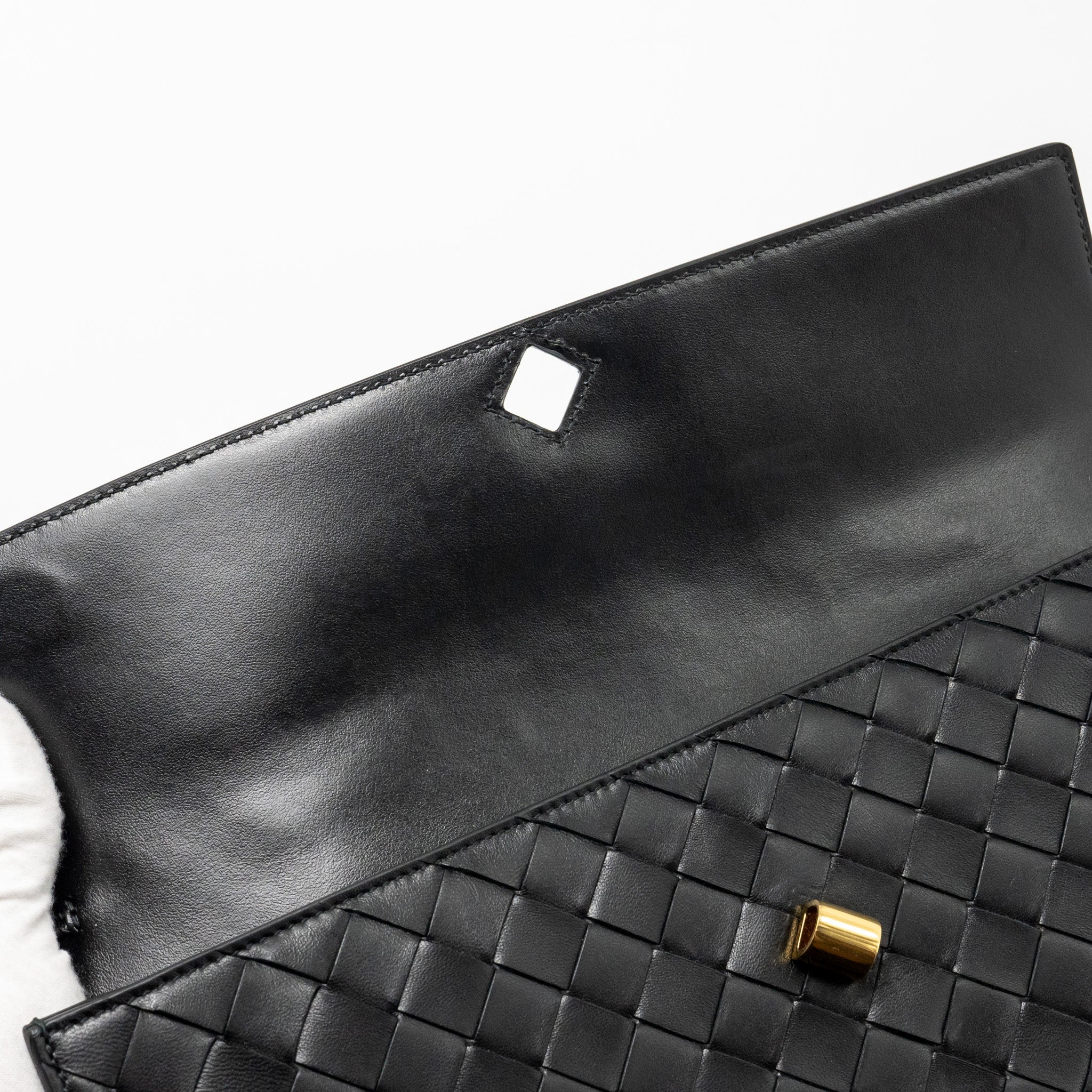 BOTTEGA VENETA ANDIAMO CLUTCH LAMBSKIN BLACK GHW