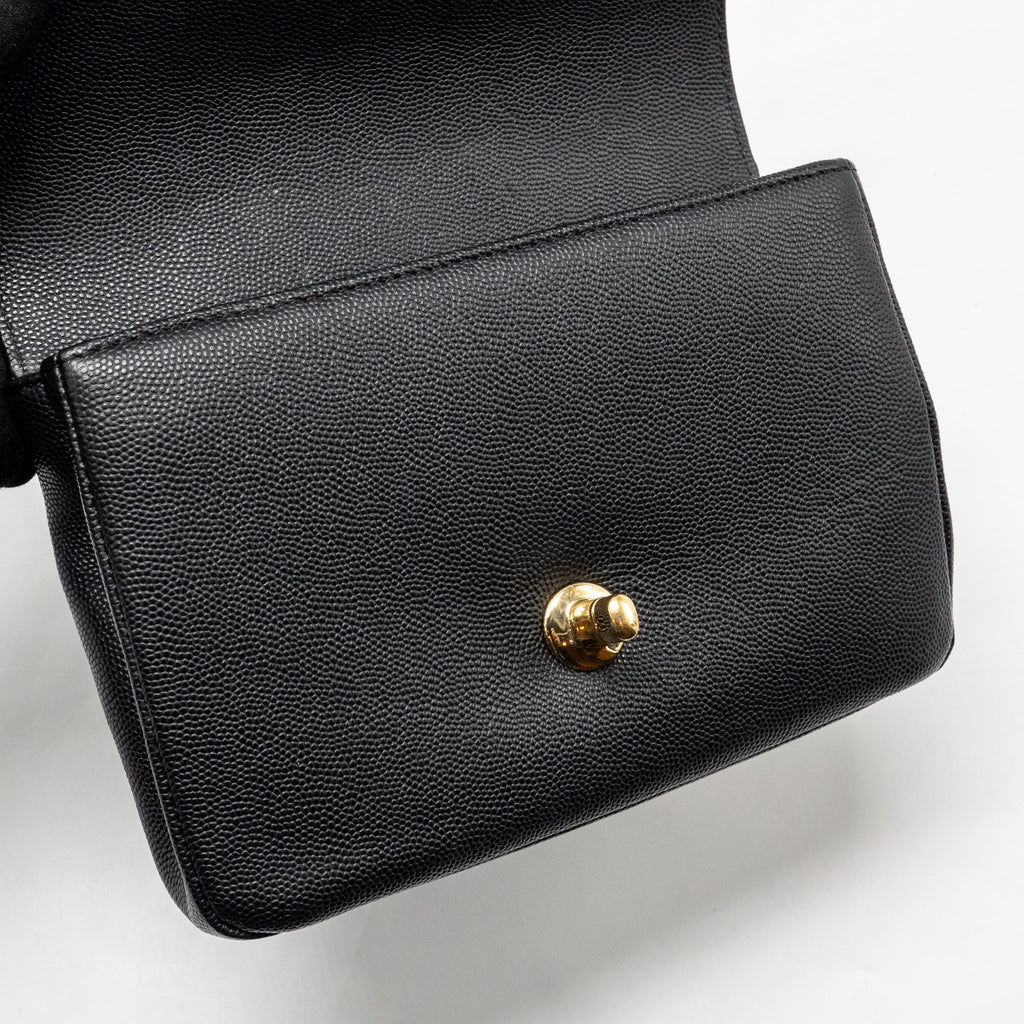 CHANEL 19C CAPTAIN GOLD BELT WAIST BAG CAVIAR BLACK GHW