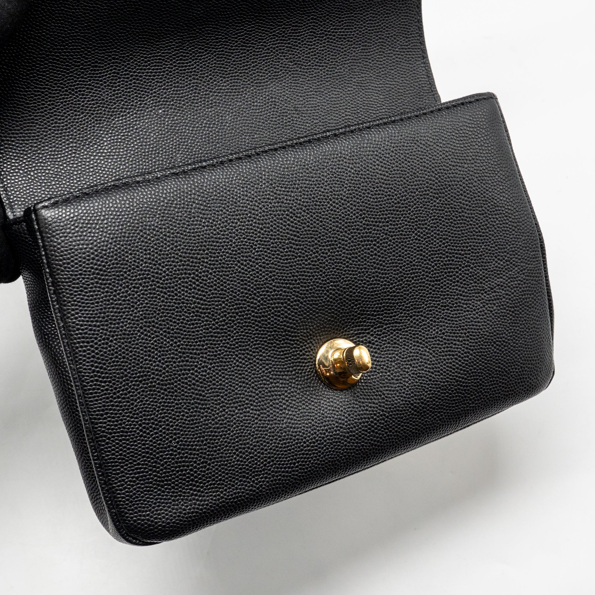 CHANEL 19C CAPTAIN GOLD BELT WAIST BAG CAVIAR BLACK GHW