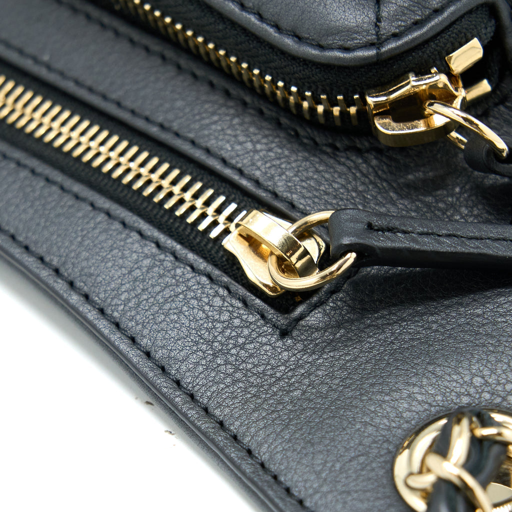 CHANEL QUILTED WAIST BAG CALFSKIN BLACK LGHW