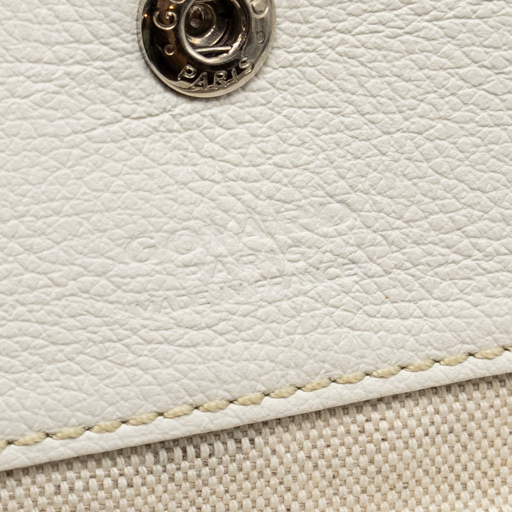 GOYARD SAINT LOUIS PM TOTE LIMITED EDITION GOYARDINE CANVAS/CALFSKIN WHITE/BLUE/YELLOW SHW