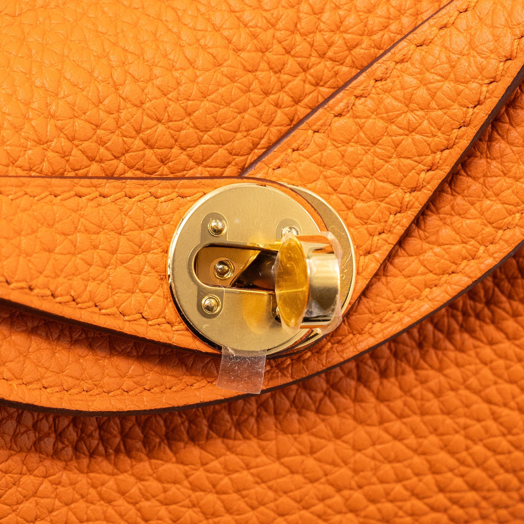 HERMES MINI LINDY CLEMENCE ORANGE GHW