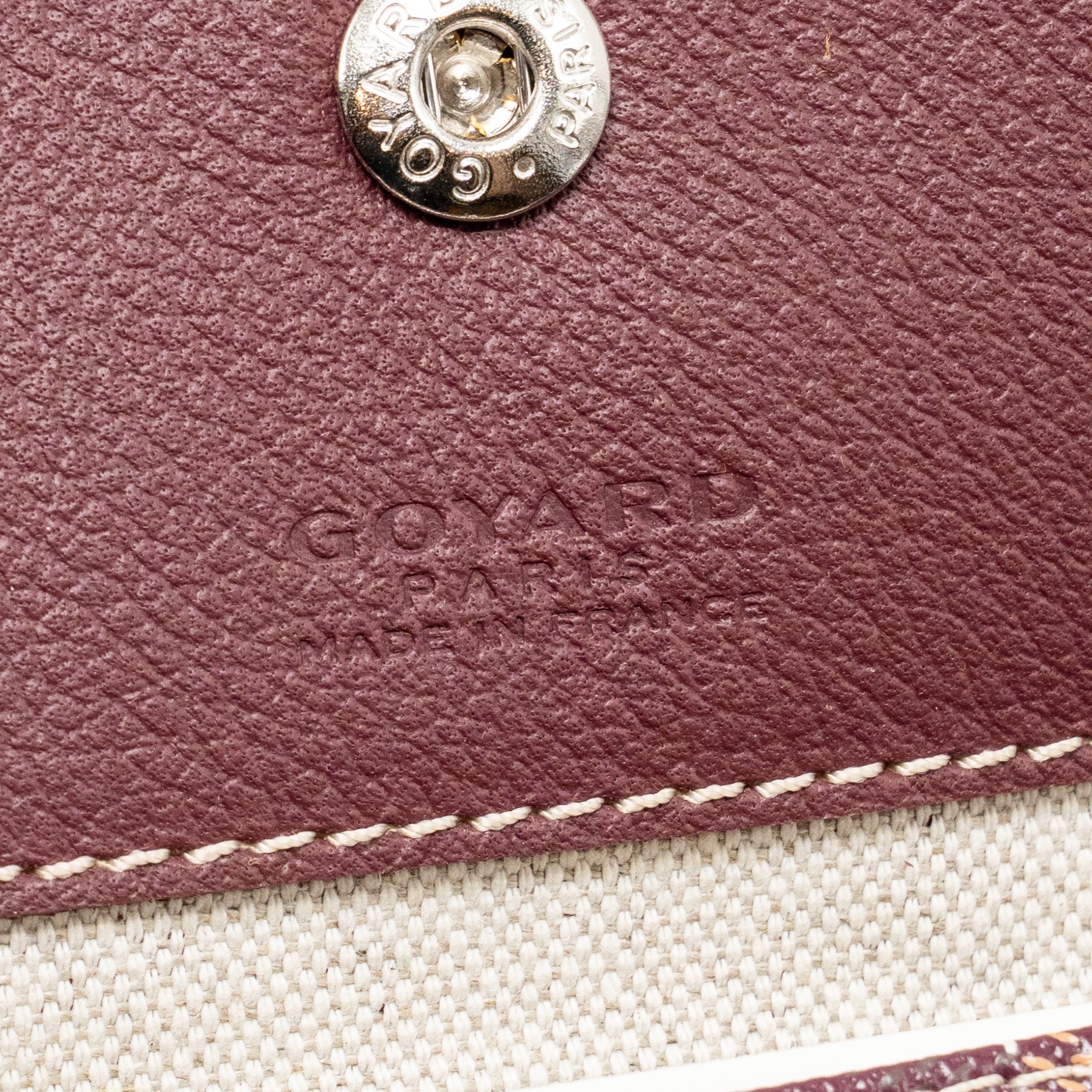GOYARD BOHEME HOBO PM BAG GOYARDINE CANVAS/CALFSKIN BURGUNDY SHW
