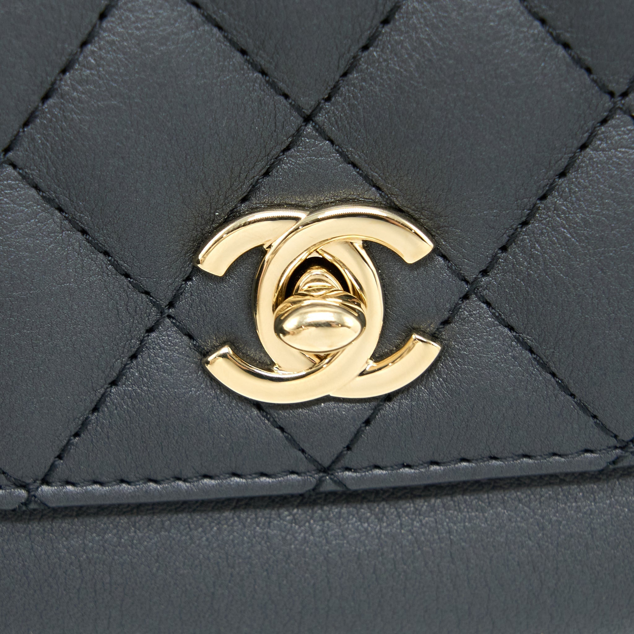 CHANEL QUILTED WAIST BAG CALFSKIN BLACK LGHW
