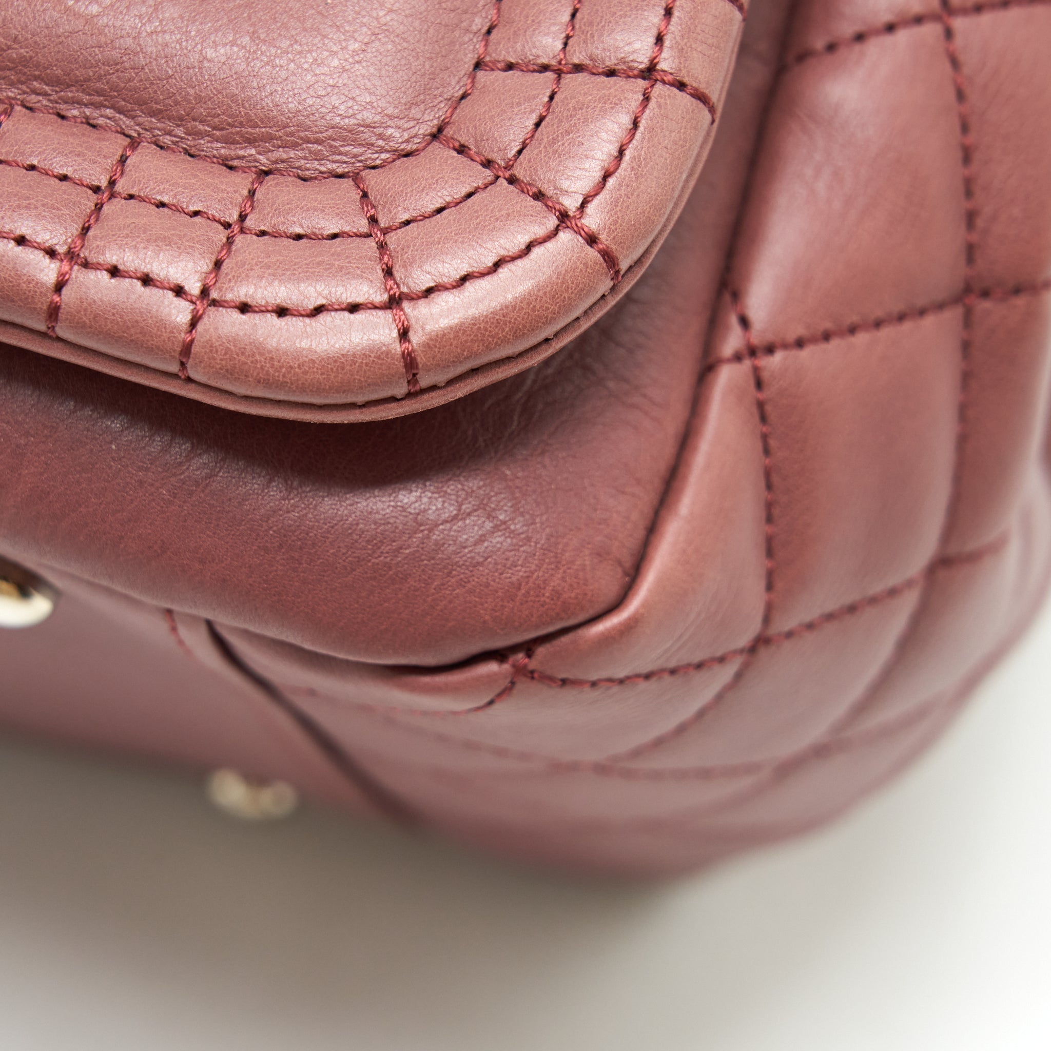 CHANEL FLAP TOTE BAG BROWN SHW