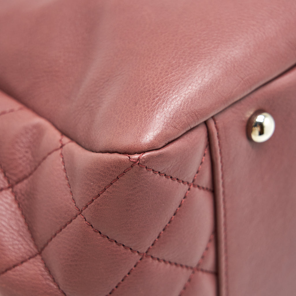 CHANEL FLAP TOTE BAG BROWN SHW