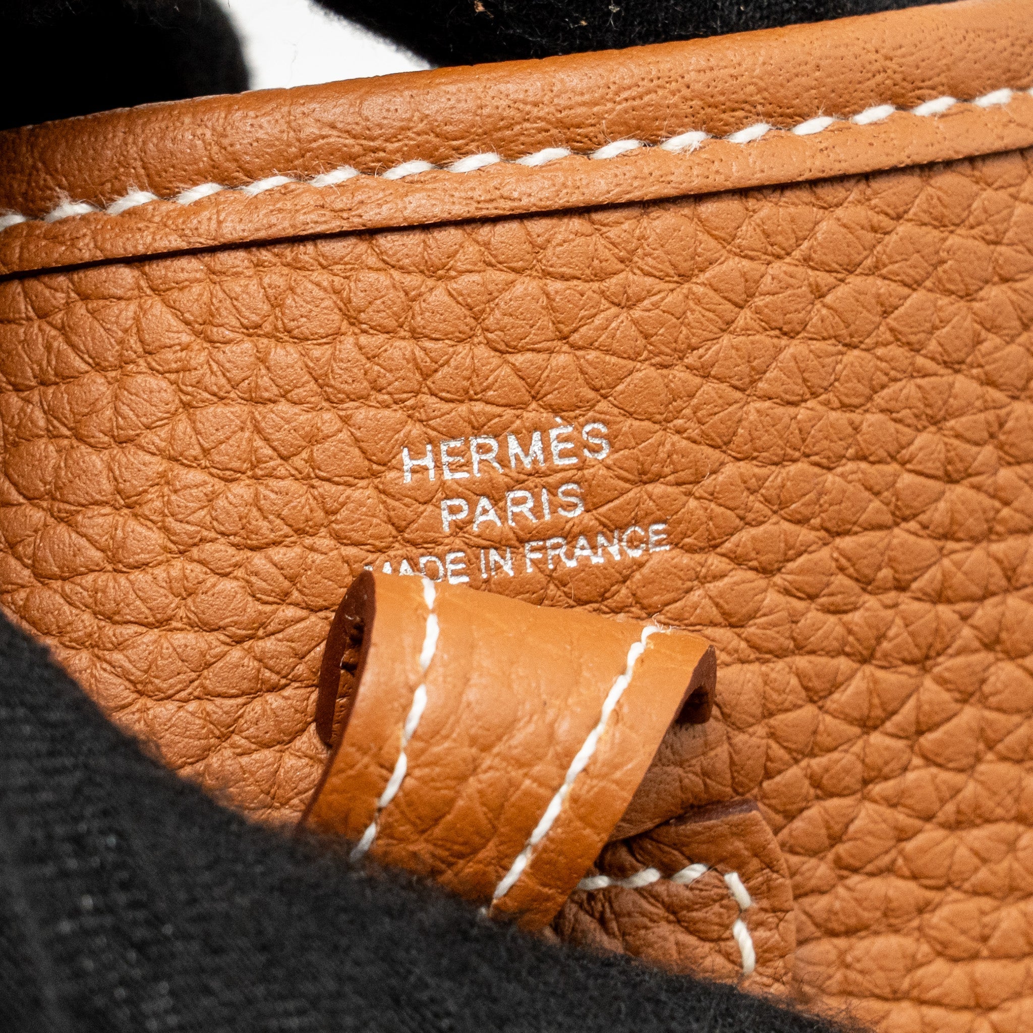 HERMES MINI EVELYNE CLEMENCE GOLD WITH GOLD-BLANC STRAP SHW