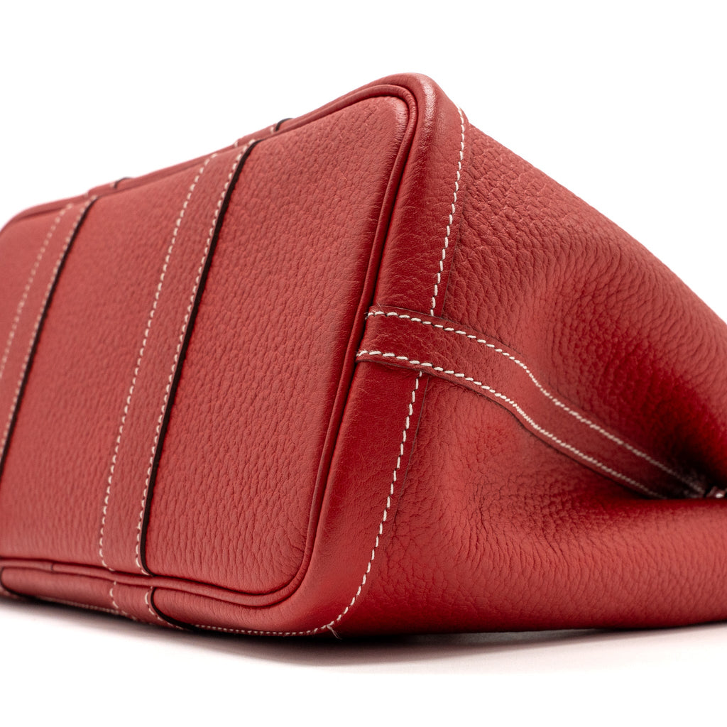 HERMES GARDEN PARTY 30 NEGONDA LEATHER ROUGE CASAQUE SHW