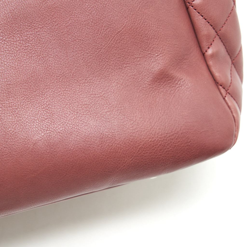 CHANEL FLAP TOTE BAG BROWN SHW