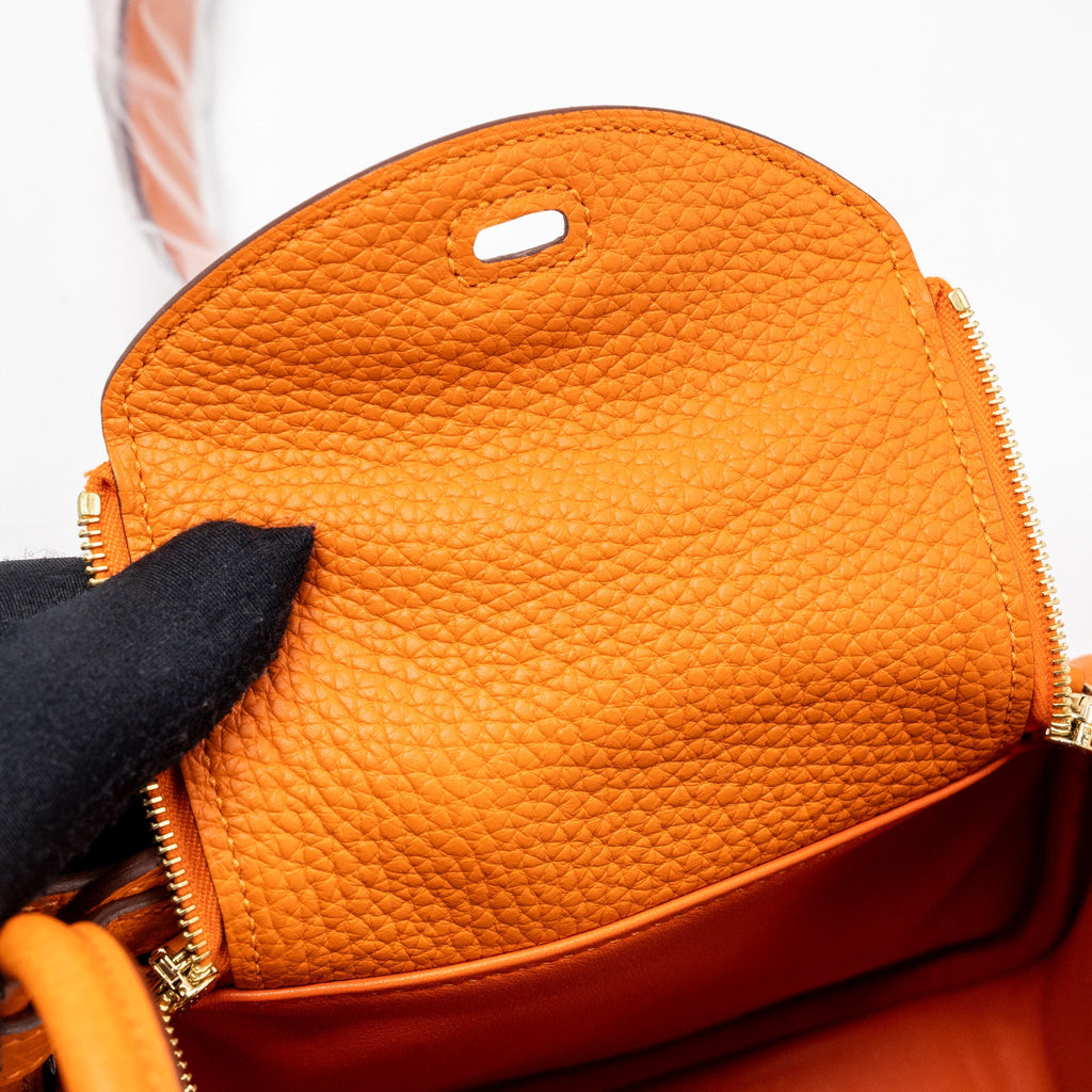 HERMES MINI LINDY CLEMENCE ORANGE GHW