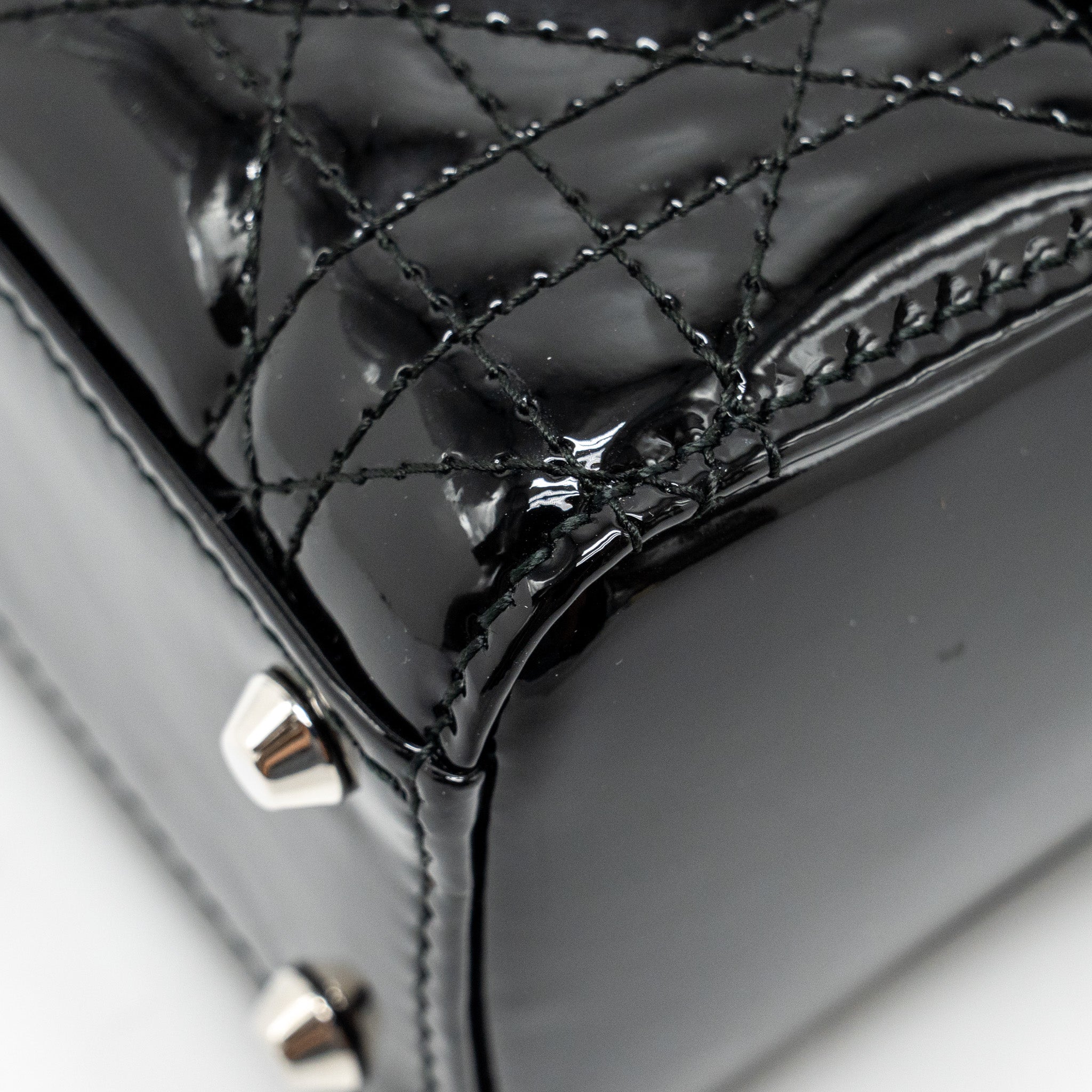 DIOR MINI LADY DIOR PATENT BLACK SHW
