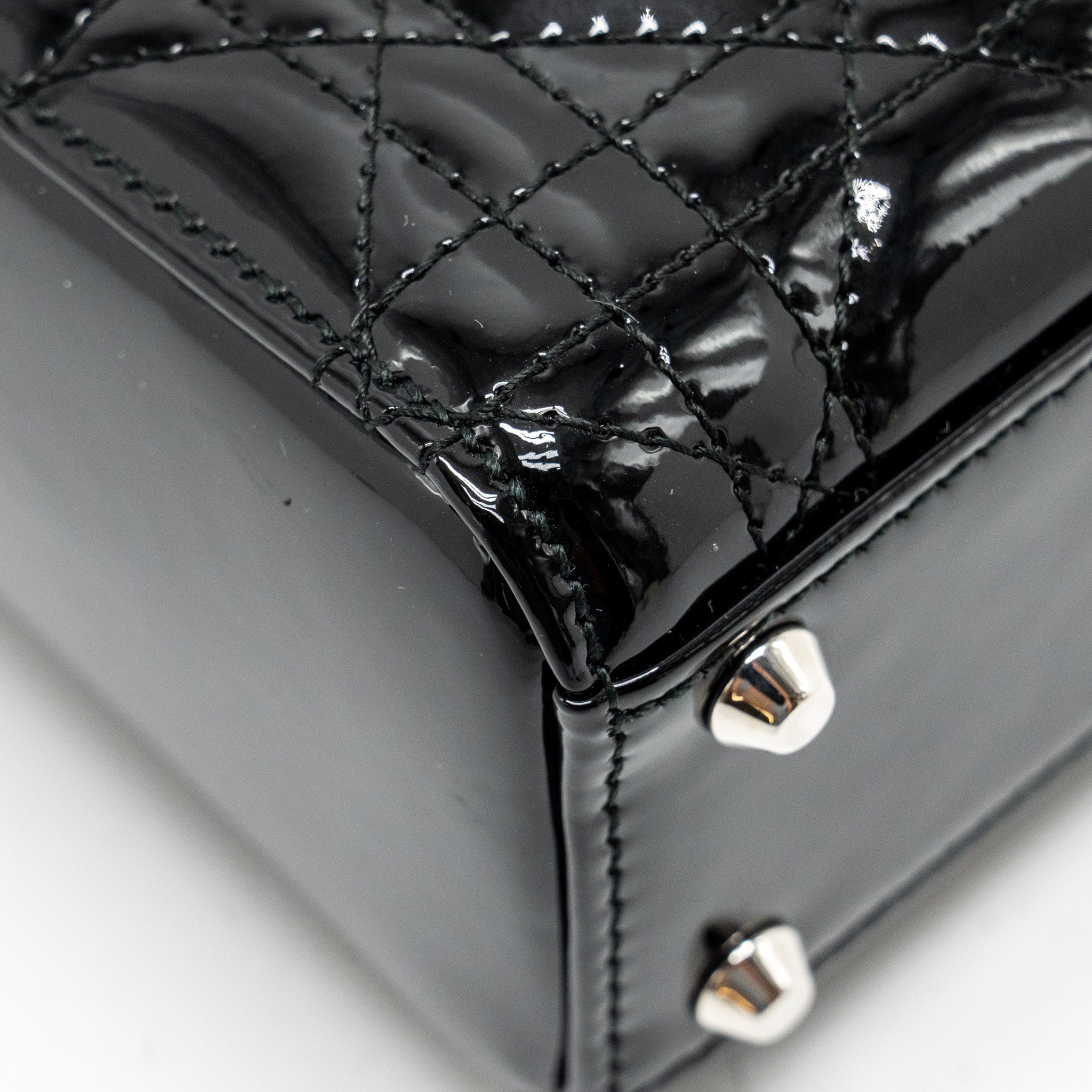 DIOR MINI LADY DIOR PATENT BLACK SHW
