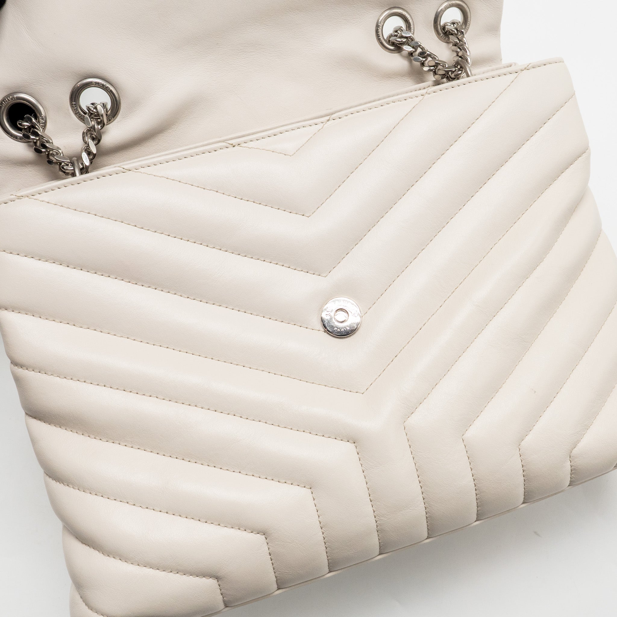 SAINT LAURENT/YSL MEDIUM LOU LOU BAG CALFSKIN WHITE SHW