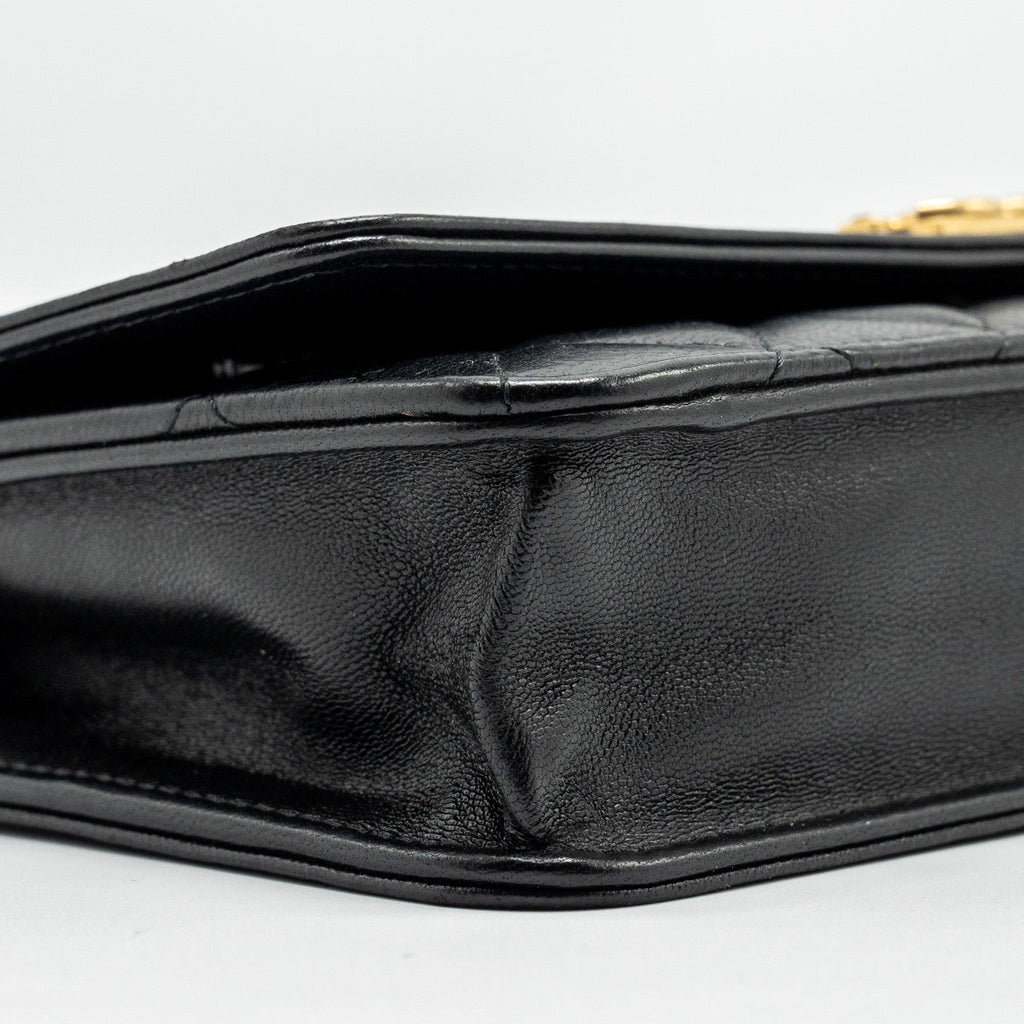 CHANEL BOY WALLET ON CHAIN LAMBSKIN BLACK GHW