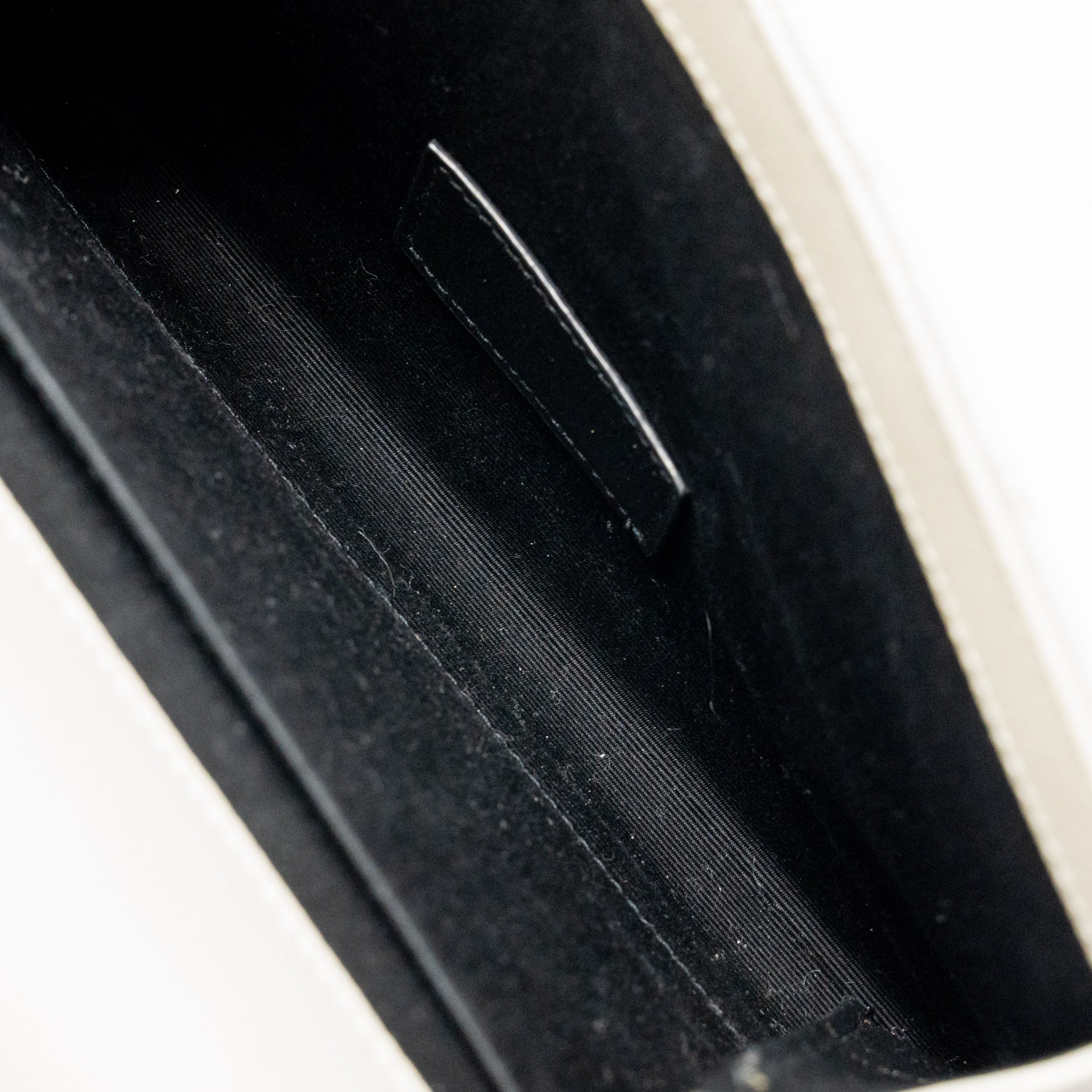 SAINT LAURENT ENVELOPE FLAP POUCH GRAINED CALFSKIN BLANC VINTAGE GHW
