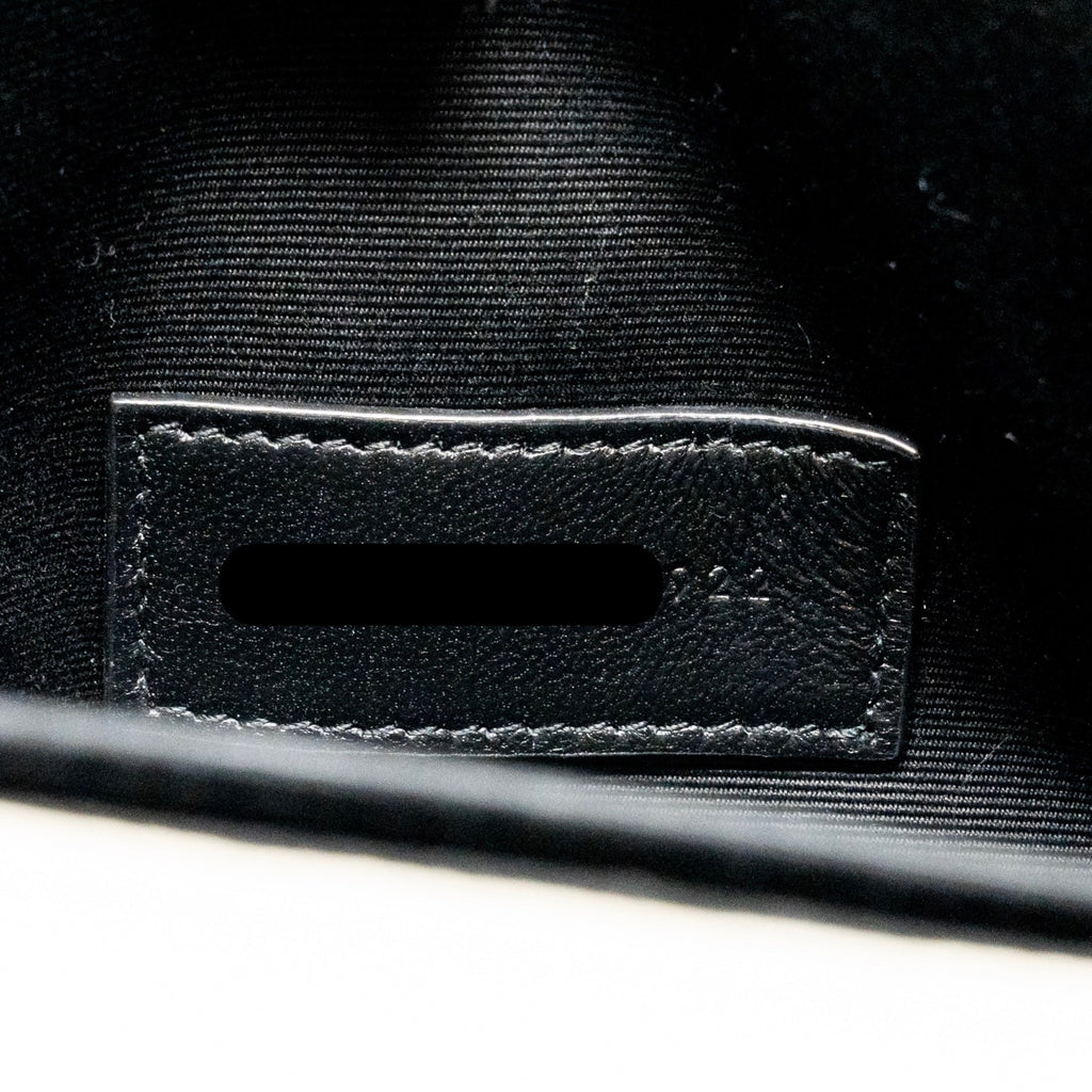 SAINT LAURENT ENVELOPE FLAP POUCH GRAINED CALFSKIN BLANC VINTAGE GHW
