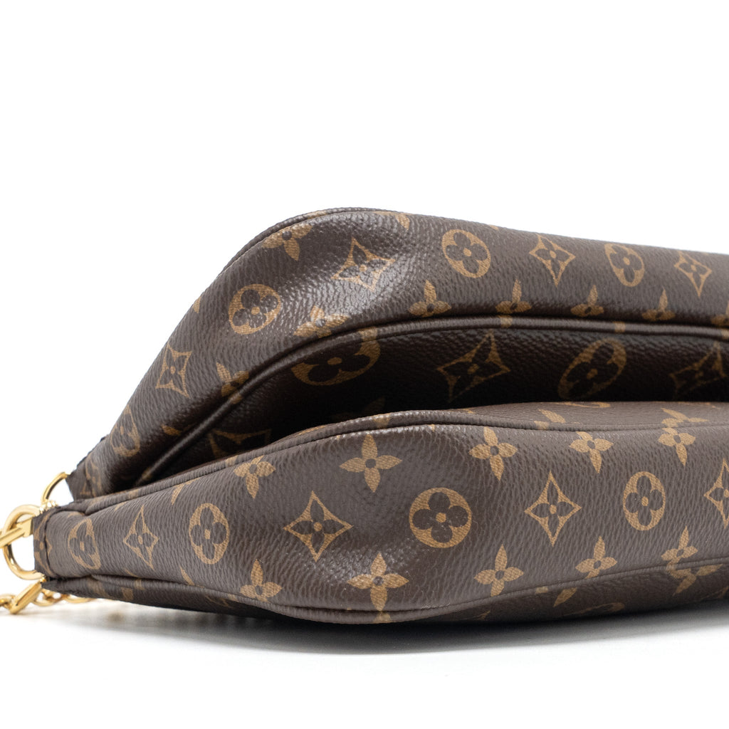 LOUIS VUITTON MULTI POCHETTE MONOGRAM CANVAS KHAKI STRAP GHW