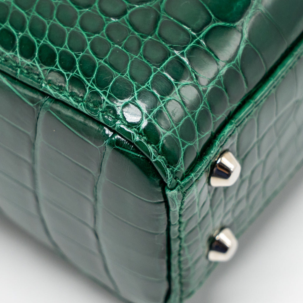 DIOR MINI LADY DIOR CROCODILE GREEN SHW