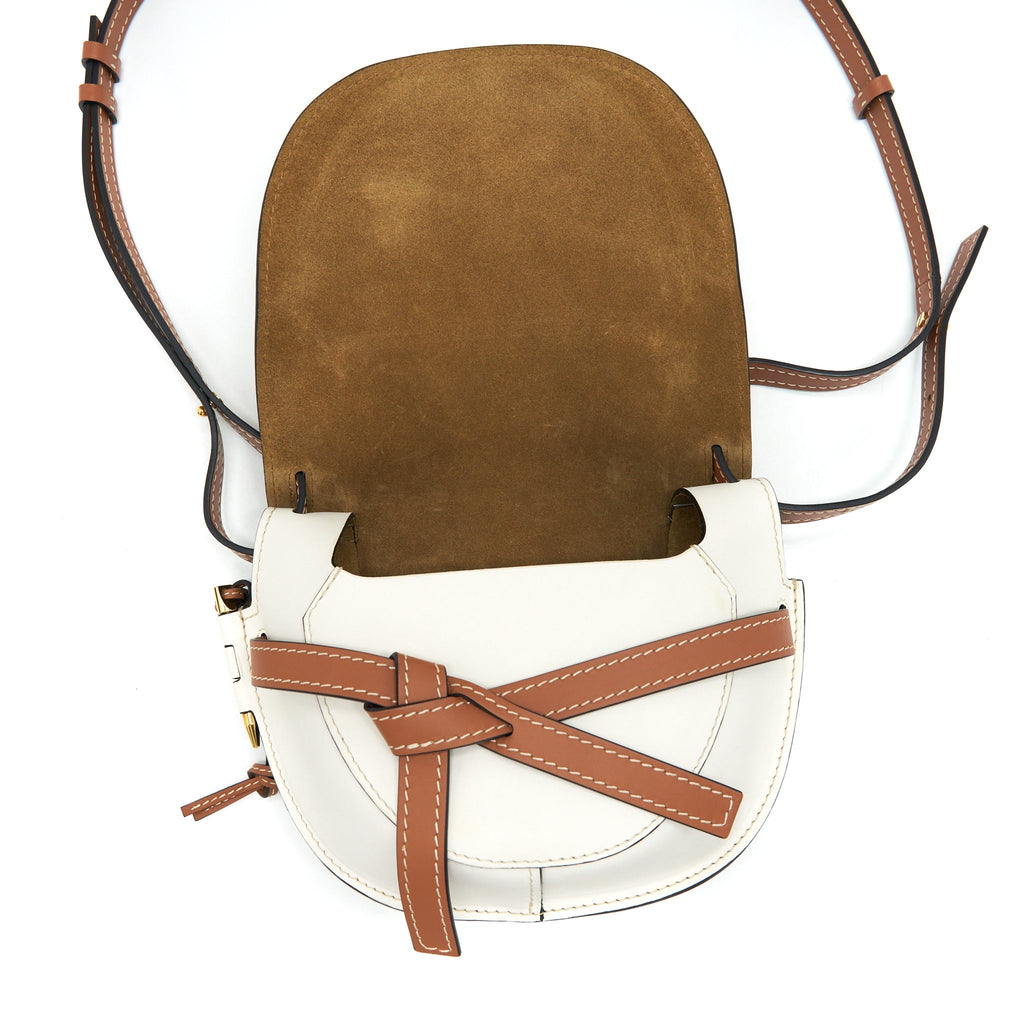 LOEWE SMALL GATE BAG SOFT CALFSKIN OAT/ WHITE MULTICOLOUR