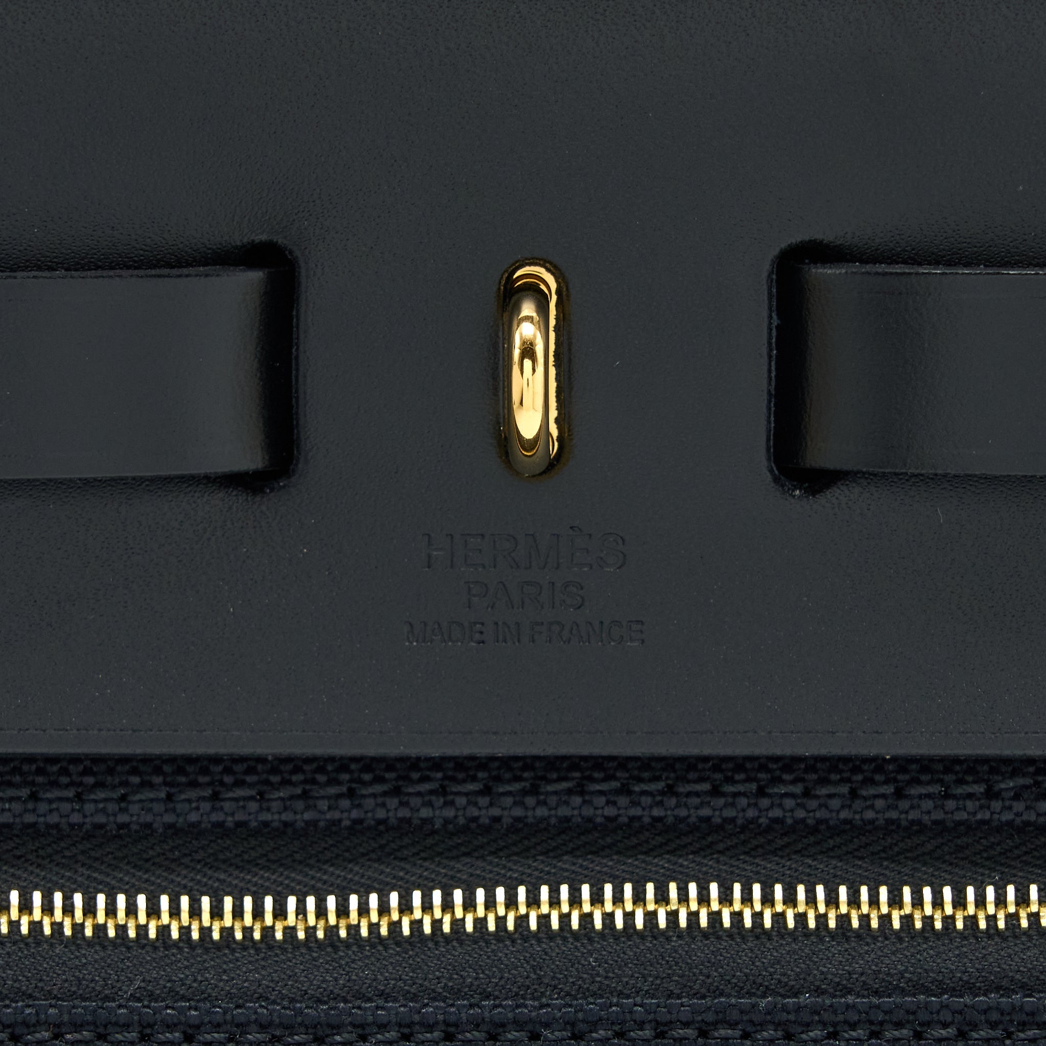 HERMES HERBAG ZIP 31 BAG CANVAS/HUNTER BLACK GHW
