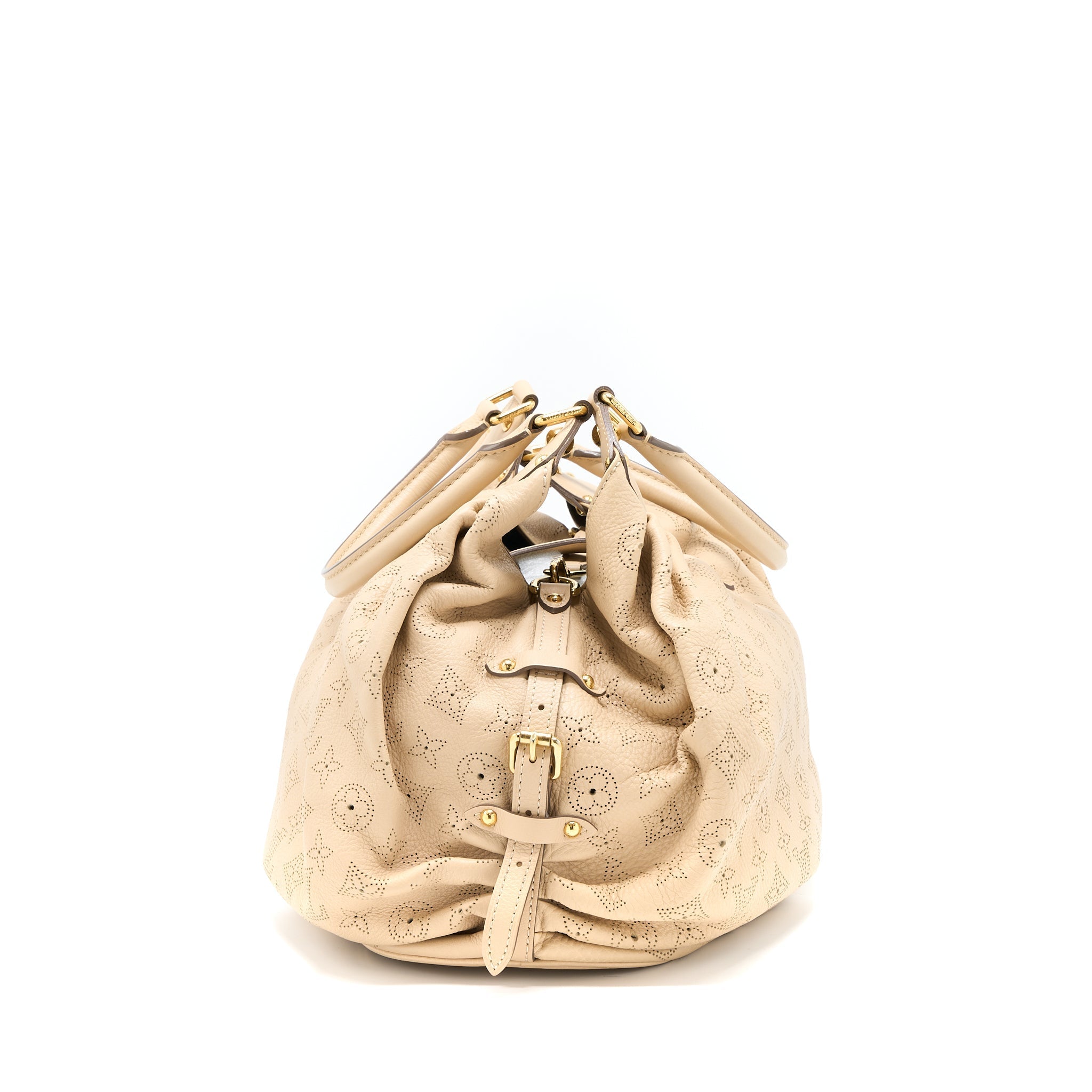 LOUIS VUITTON MAHINA HINA SHOULDER BAG BEIGE GHW