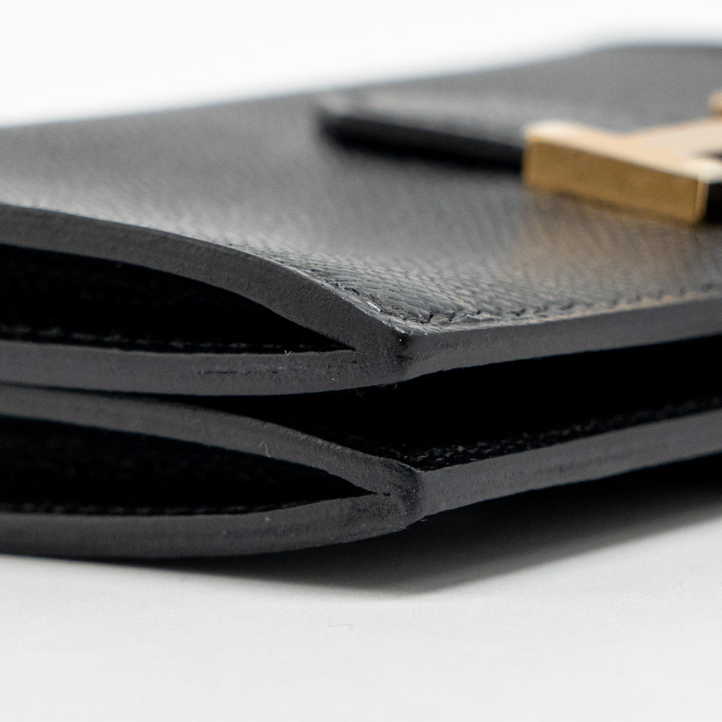 HERMES BEARN CARD HOLDER MADAME BLACK GHW