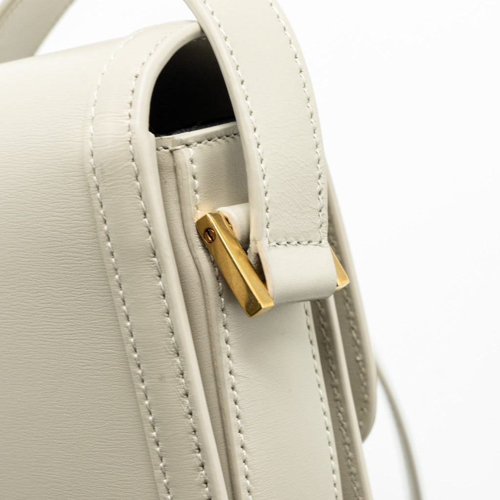 SAINT LAURENT SMALL SOLFERINO SATCHEL CROSSBODY BAG WHITE GHW