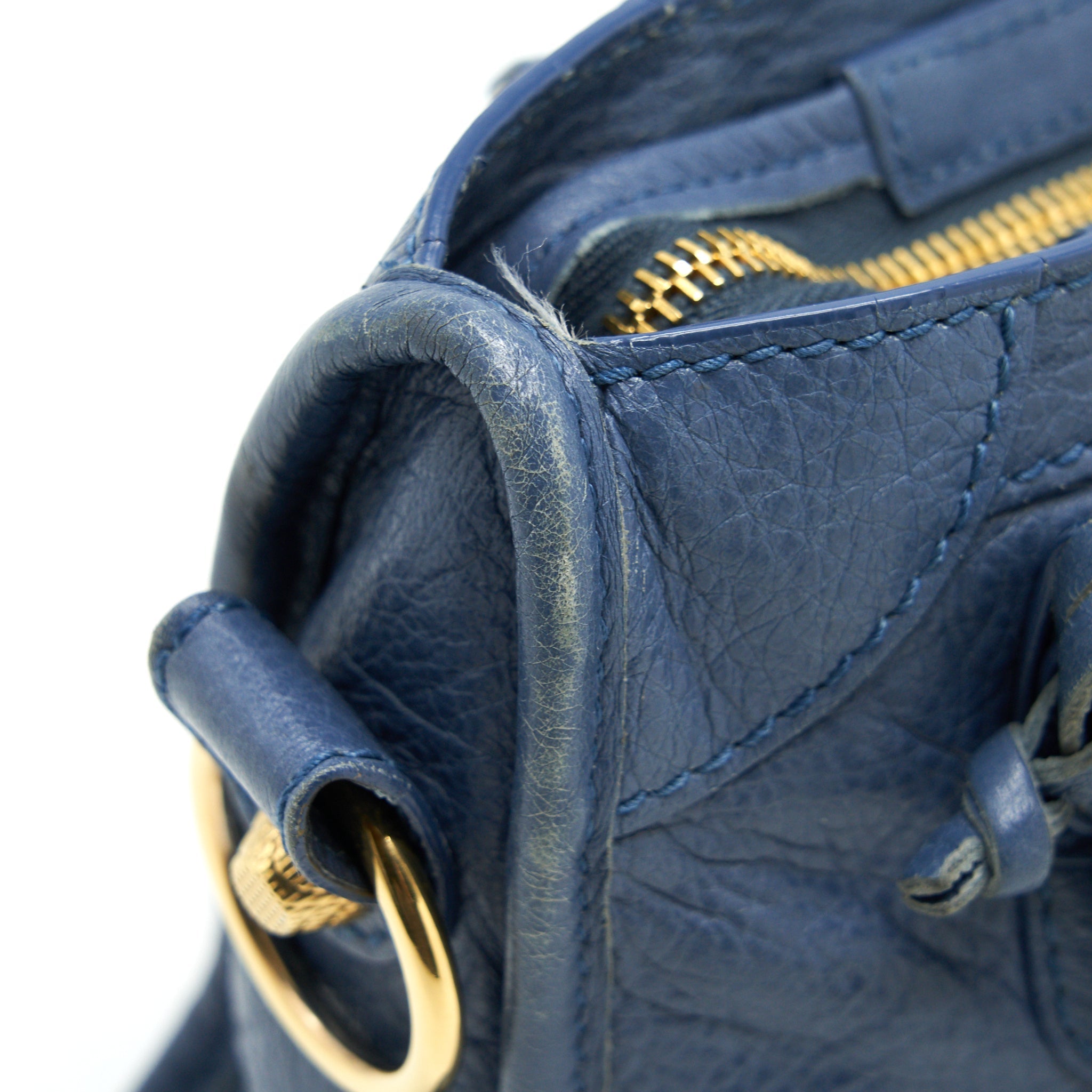 BALENCIAGA MINI CITY CROSSBODY BAG BLUE GHW
