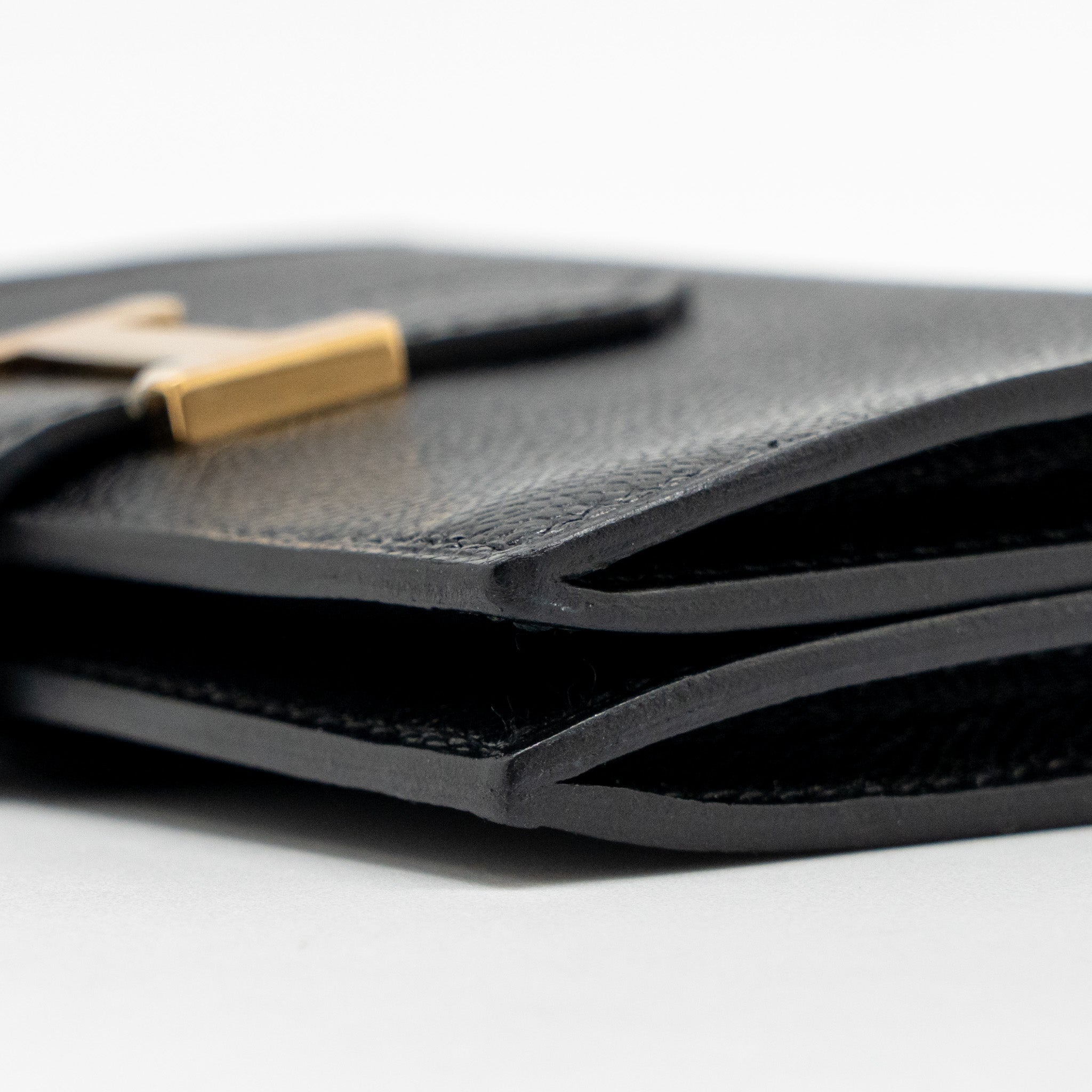 HERMES BEARN CARD HOLDER MADAME BLACK GHW