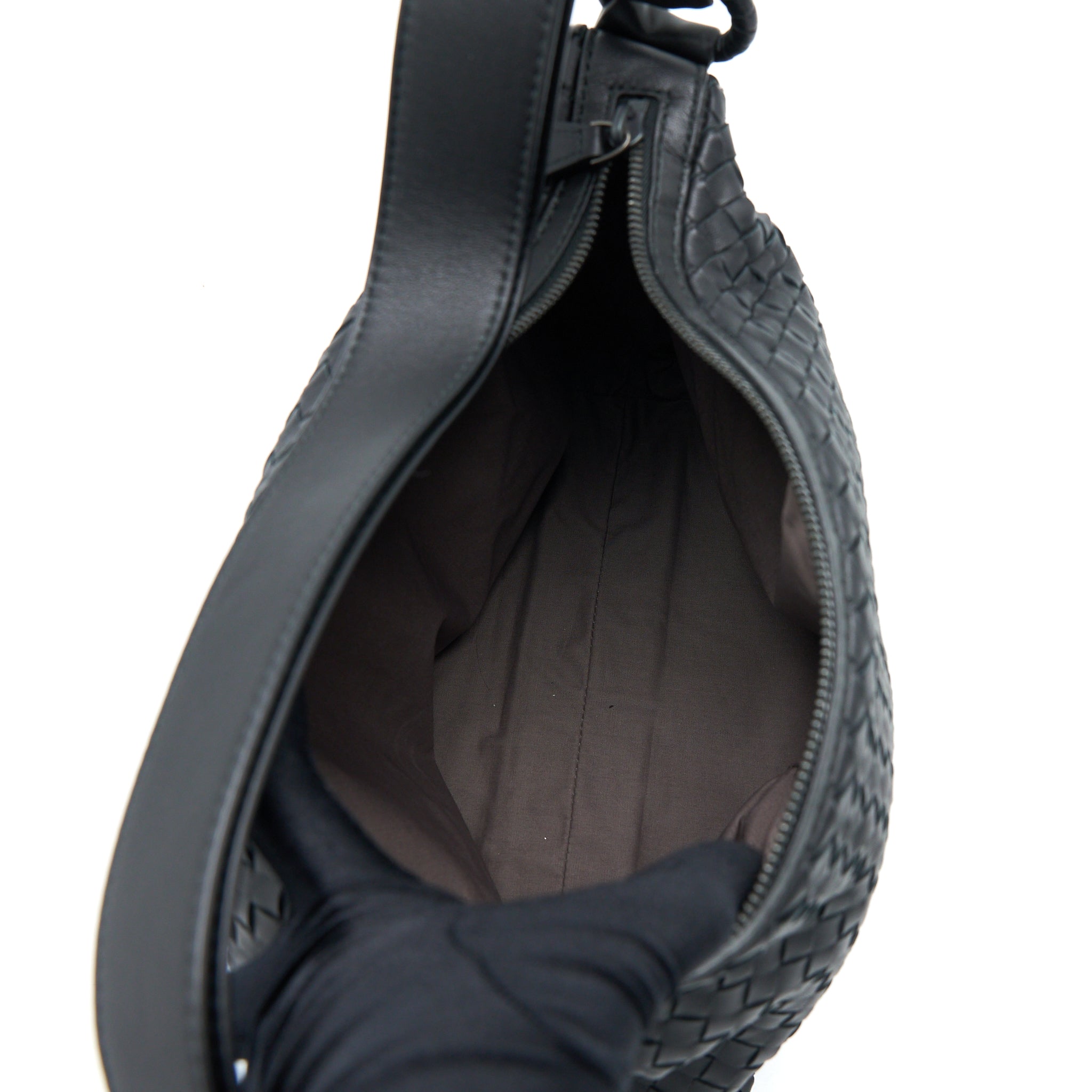 BOTTEGA VENETA HOBO BAG INTRECCIATO BLACK