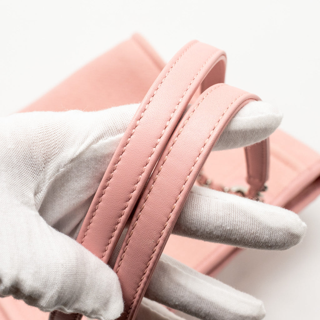CHANEL DEAUVILLE PM TOTE BAG CANVAS PINK SHW (MICROCHIP)