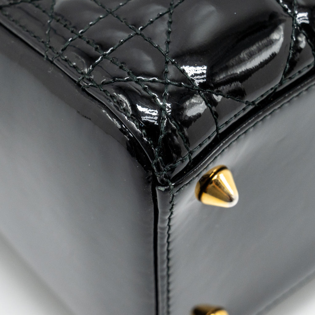 DIOR MEDIUM LADY DIOR PATENT BLACK GHW