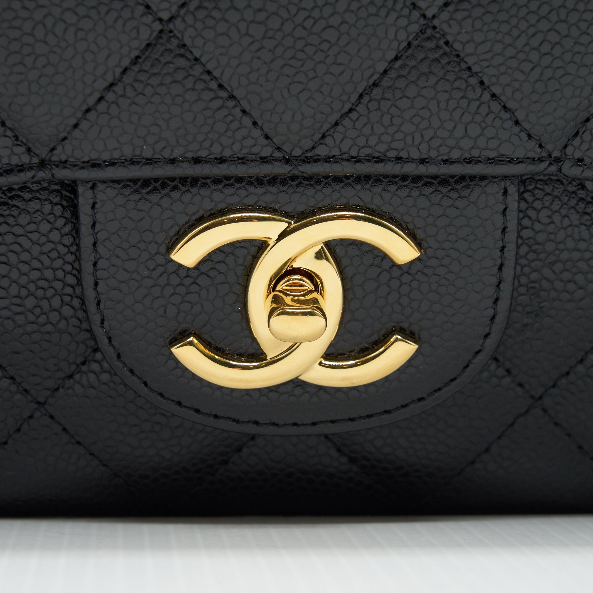 CHANEL MAXI CLASSIC DOUBLE FLAP CAVIAR BLACK GHW SERIAL 20