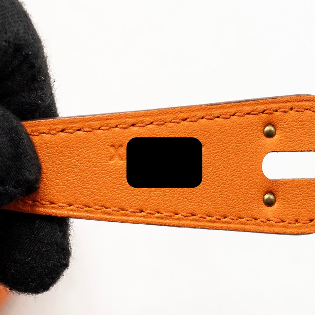 HERMES LINDY 30 SWIFT LEATHER ORANGE / RED LGHW