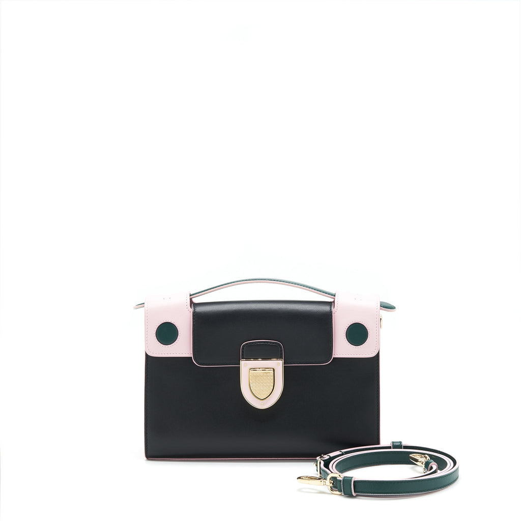 DIOR DIOREVER CLUTCH WITH STRAP PINK AND BLACK LGHW