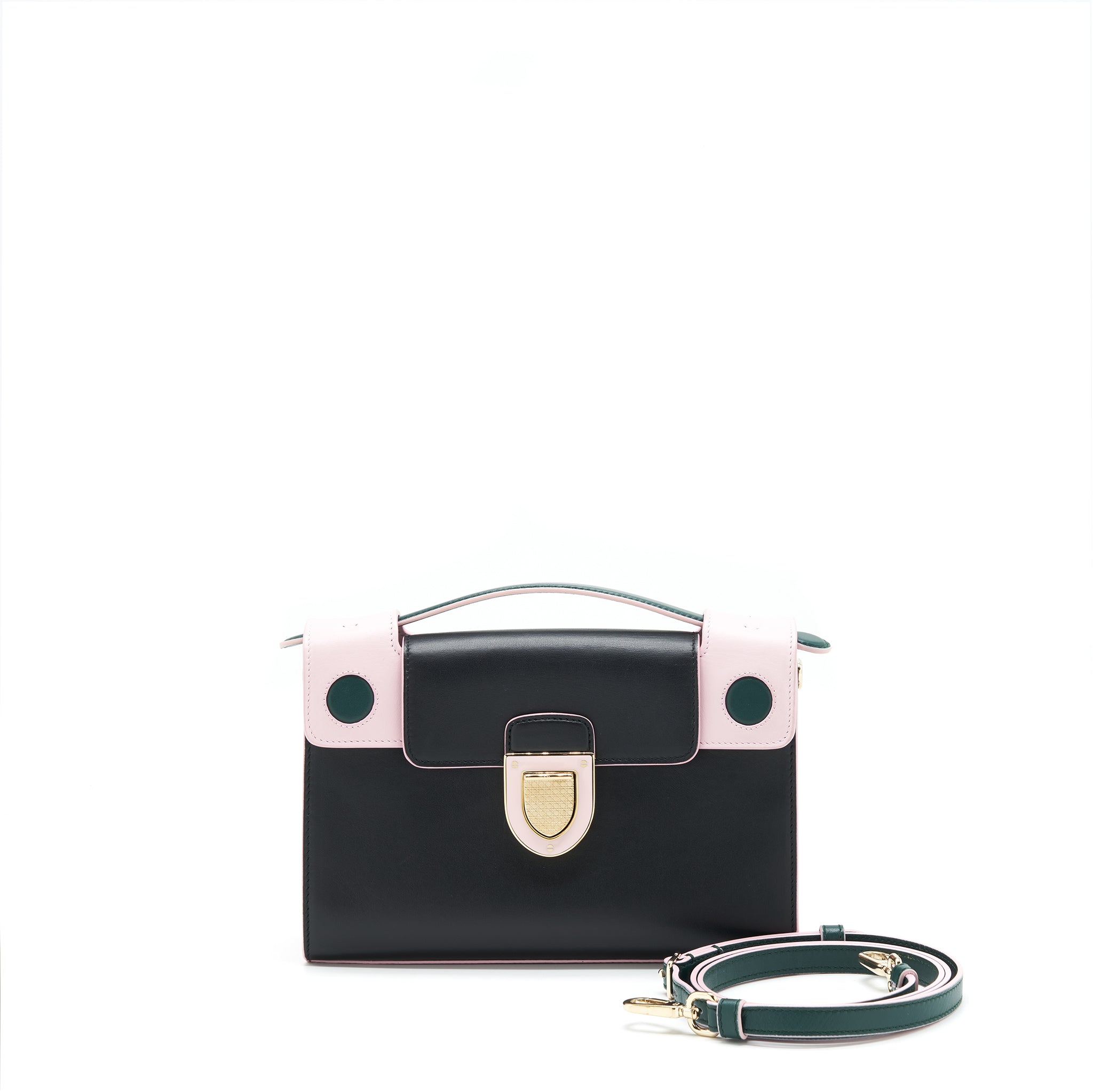 DIOR DIOREVER CLUTCH WITH STRAP PINK AND BLACK LGHW