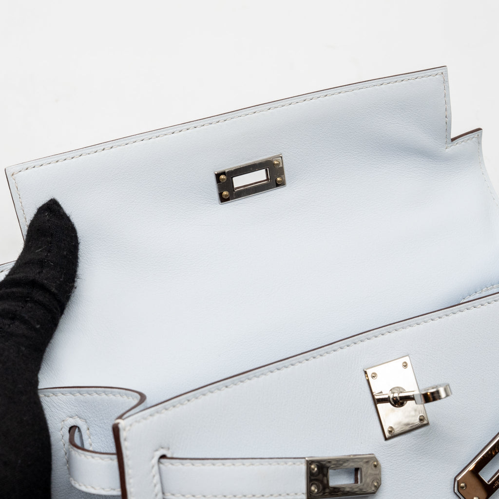 HERMES KELLY POCHETTE SWIFT BLEU BRUME SHW