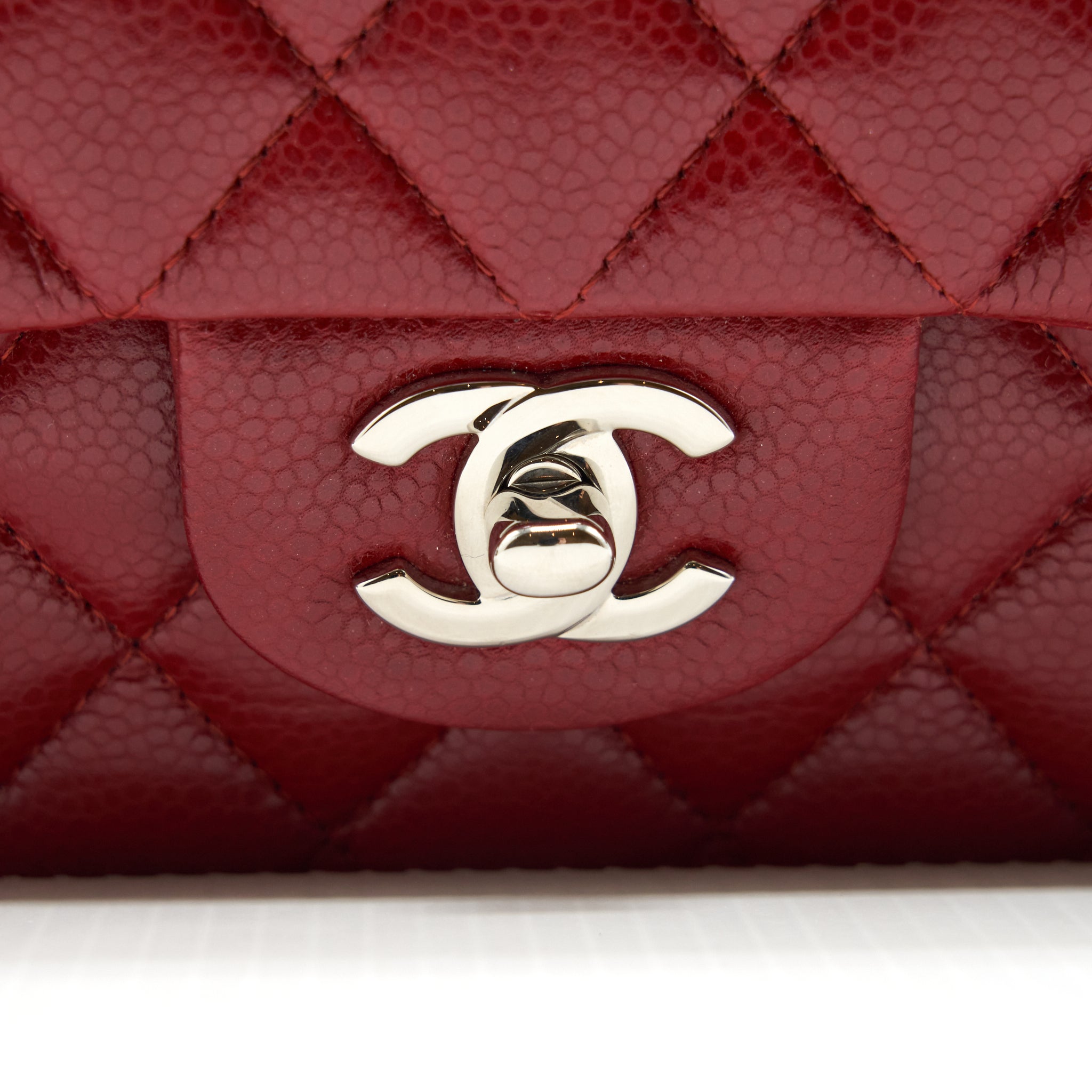 CHANEL MEDIUM CLASSIC DOUBLE FLAP BAG CAVIAR RED SHW