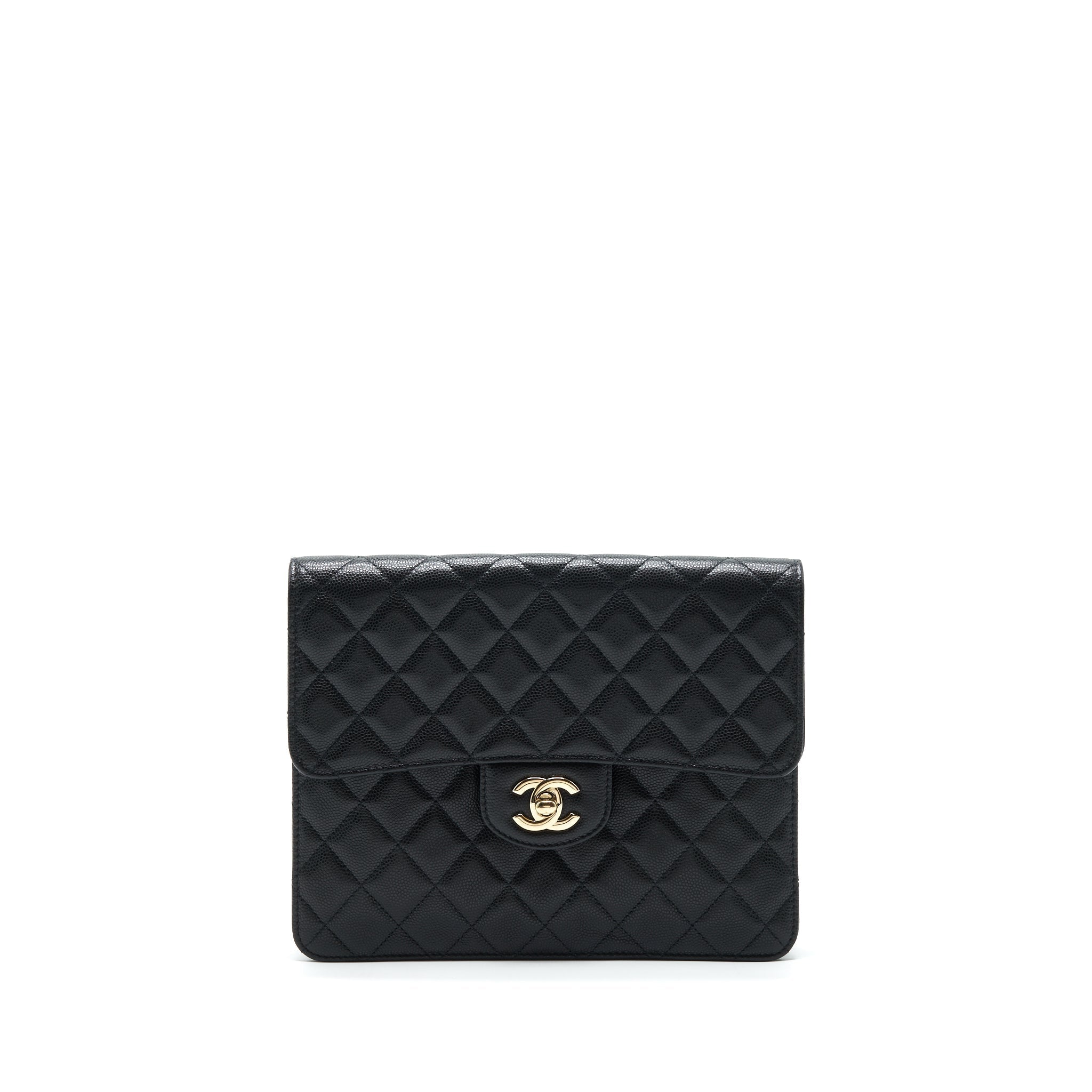 CHANEL FLAP CASE BLACK CAVIAR LGHW