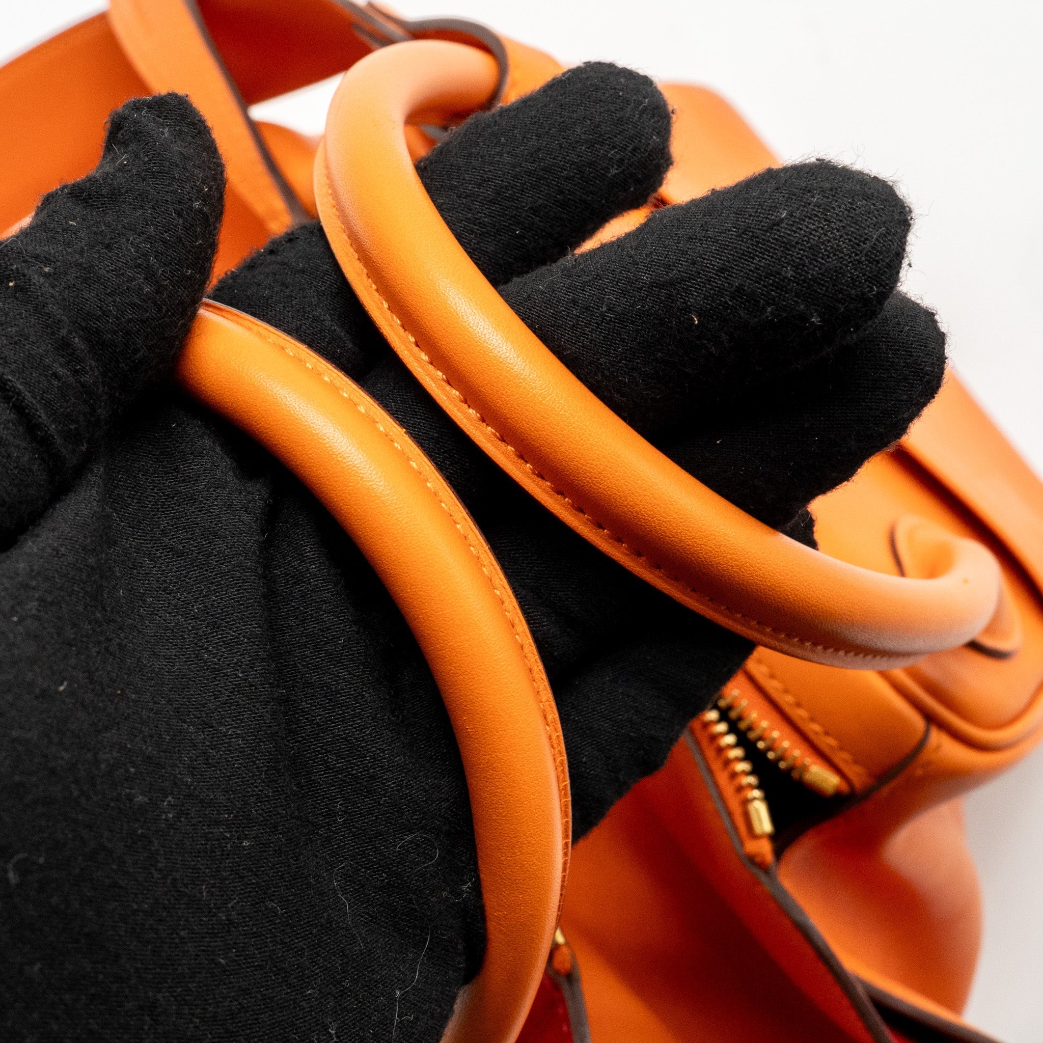 HERMES LINDY 30 SWIFT LEATHER ORANGE / RED LGHW