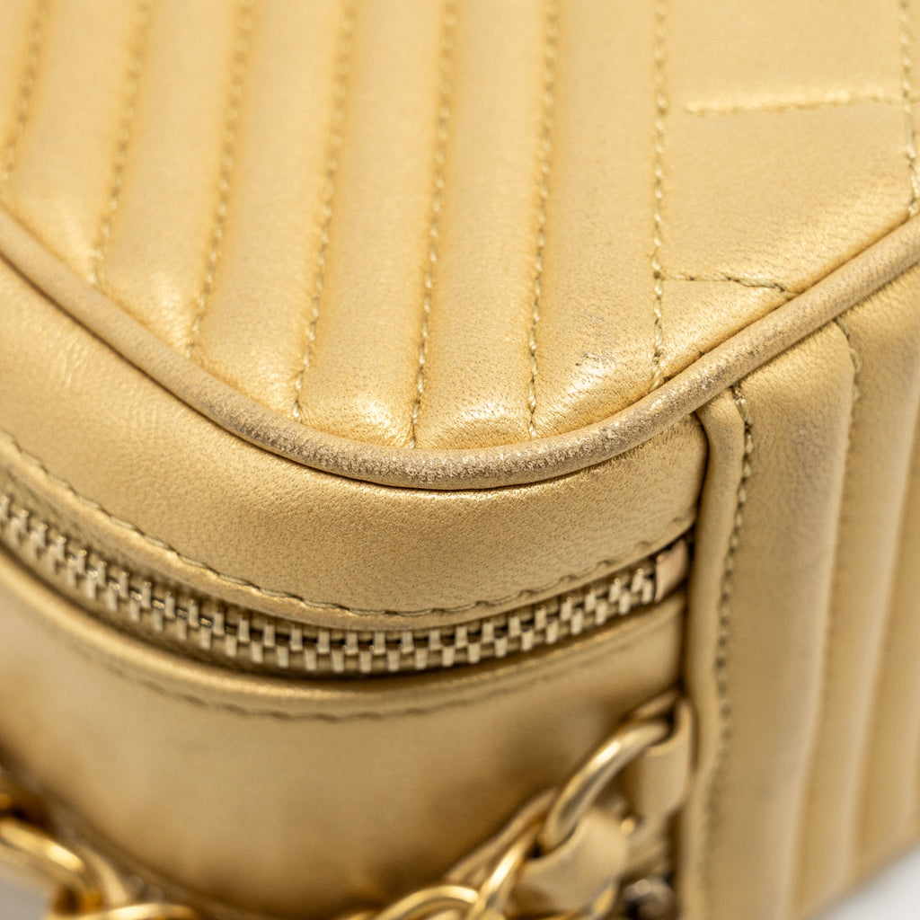 CHANEL COCO BOY CAMERA BAG LAMBSKIN GOLD GHW