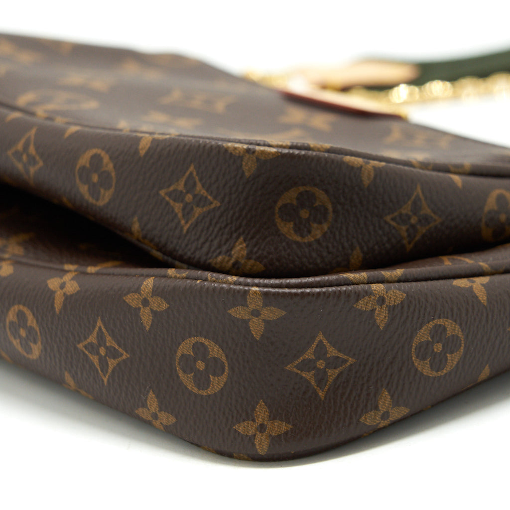 LOUIS VUITTON MULTI POCHETTE ACCESSORIES MONOGRAM CANVAS WITH KHAKI STRAP