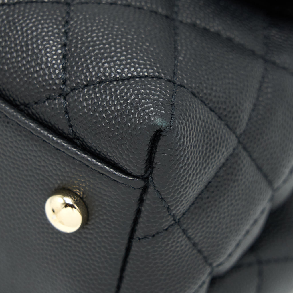 CHANEL MEDIUM COCO HANDLE 28CM CAVIAR BLACK LGHW