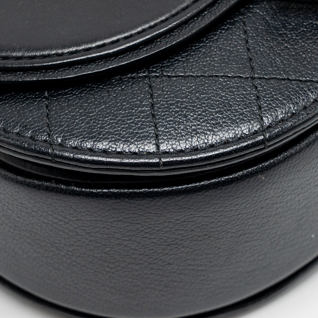 CHANEL SMALL COCO CURVE FLAP BAG SHINY GOATSKIN/CALFSKIN BLACK GHW