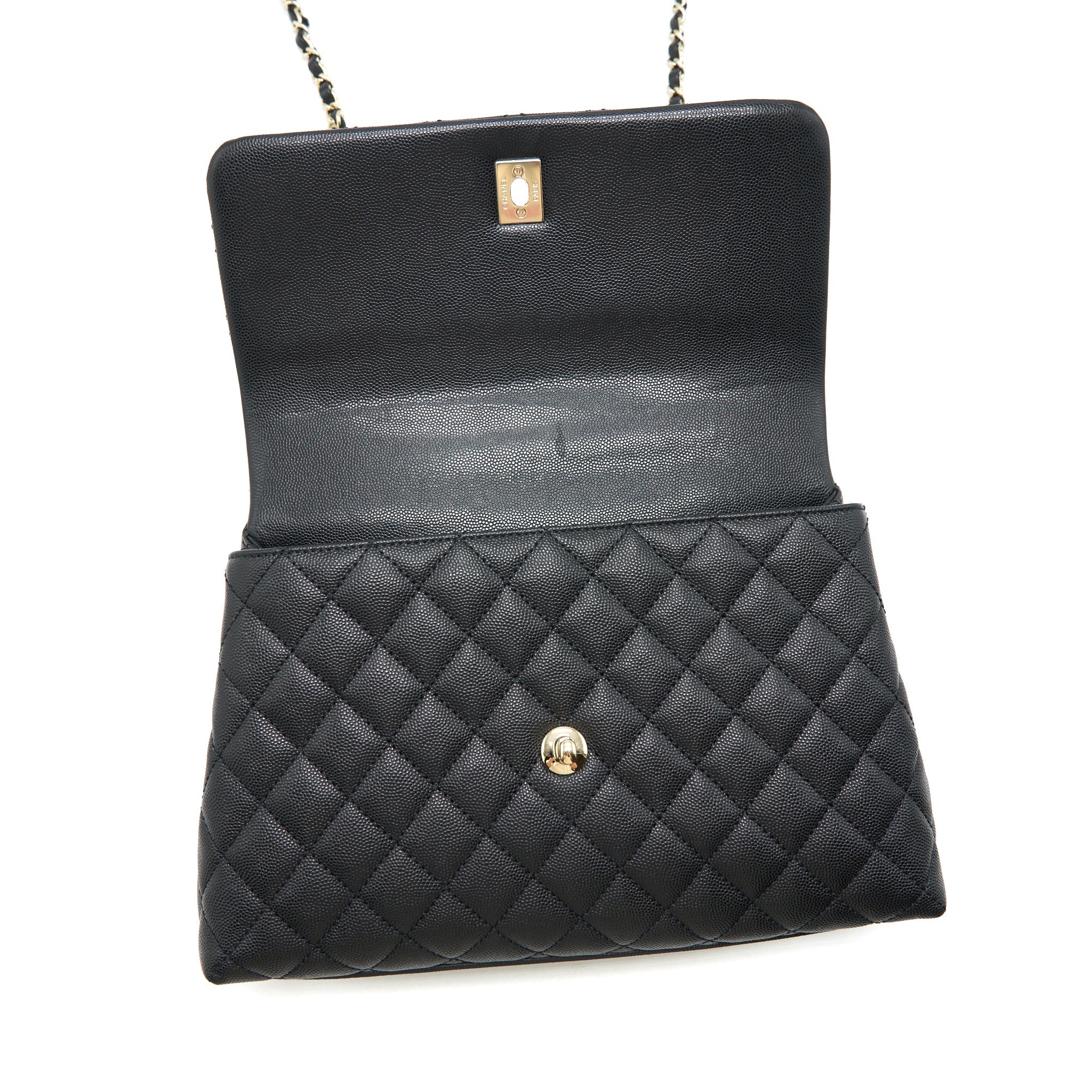CHANEL MEDIUM COCO HANDLE 28CM CAVIAR BLACK LGHW