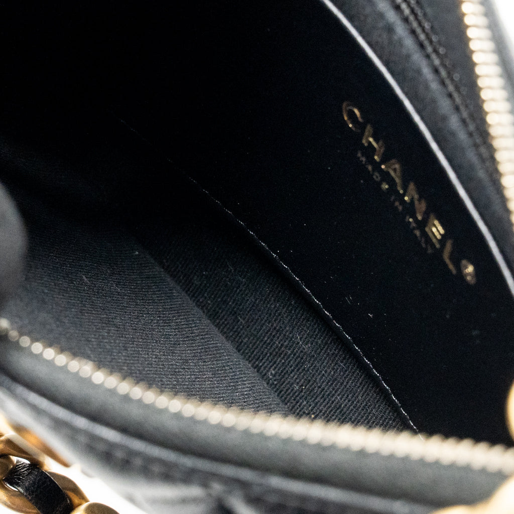 CHANEL 23B ROUND HOBO SHOULDER BAG LAMBSKIN BLACK GHW (MICROCHIP)